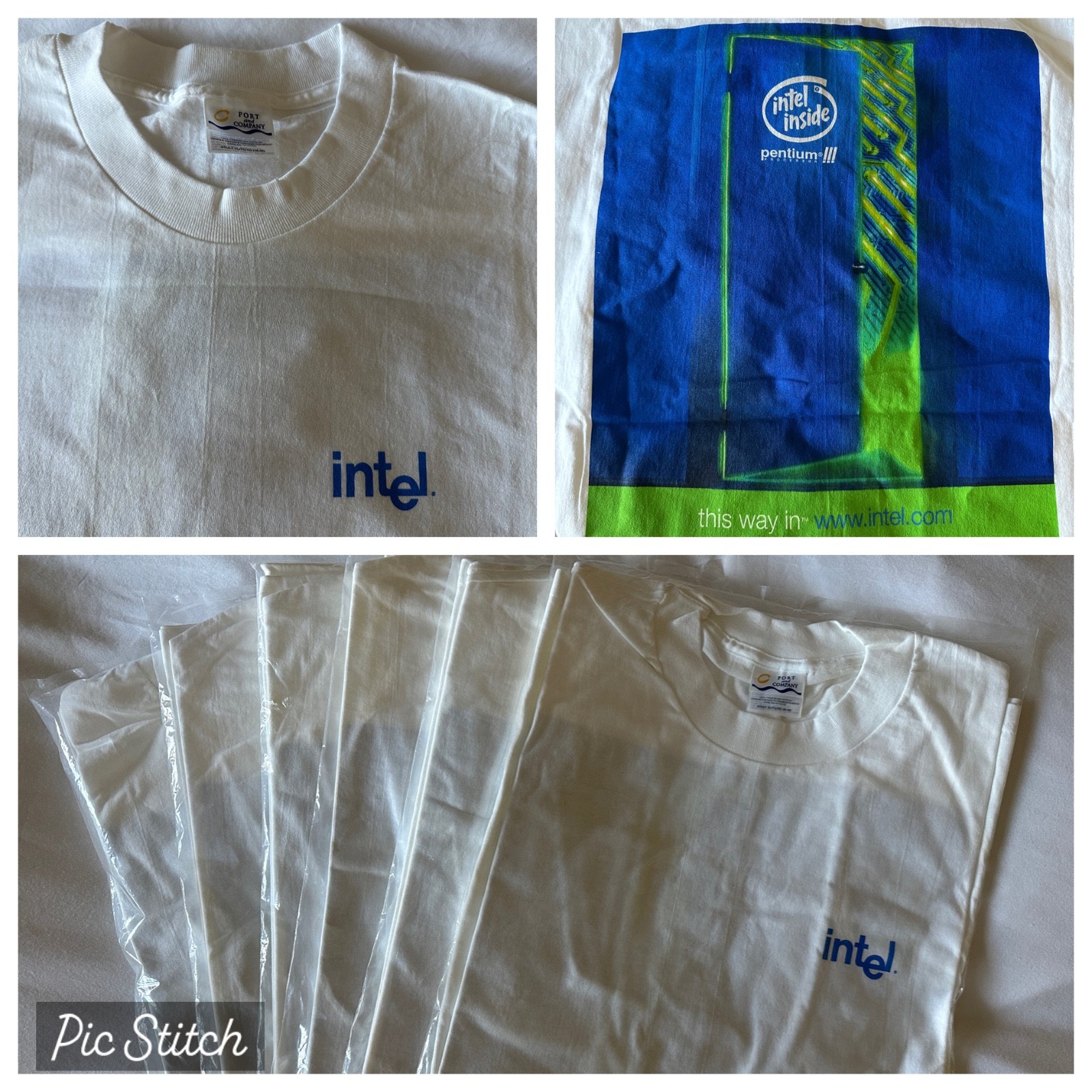 Vintage 1999 authentic Intel Pentium III processor t-shirt NEW in orig packaging