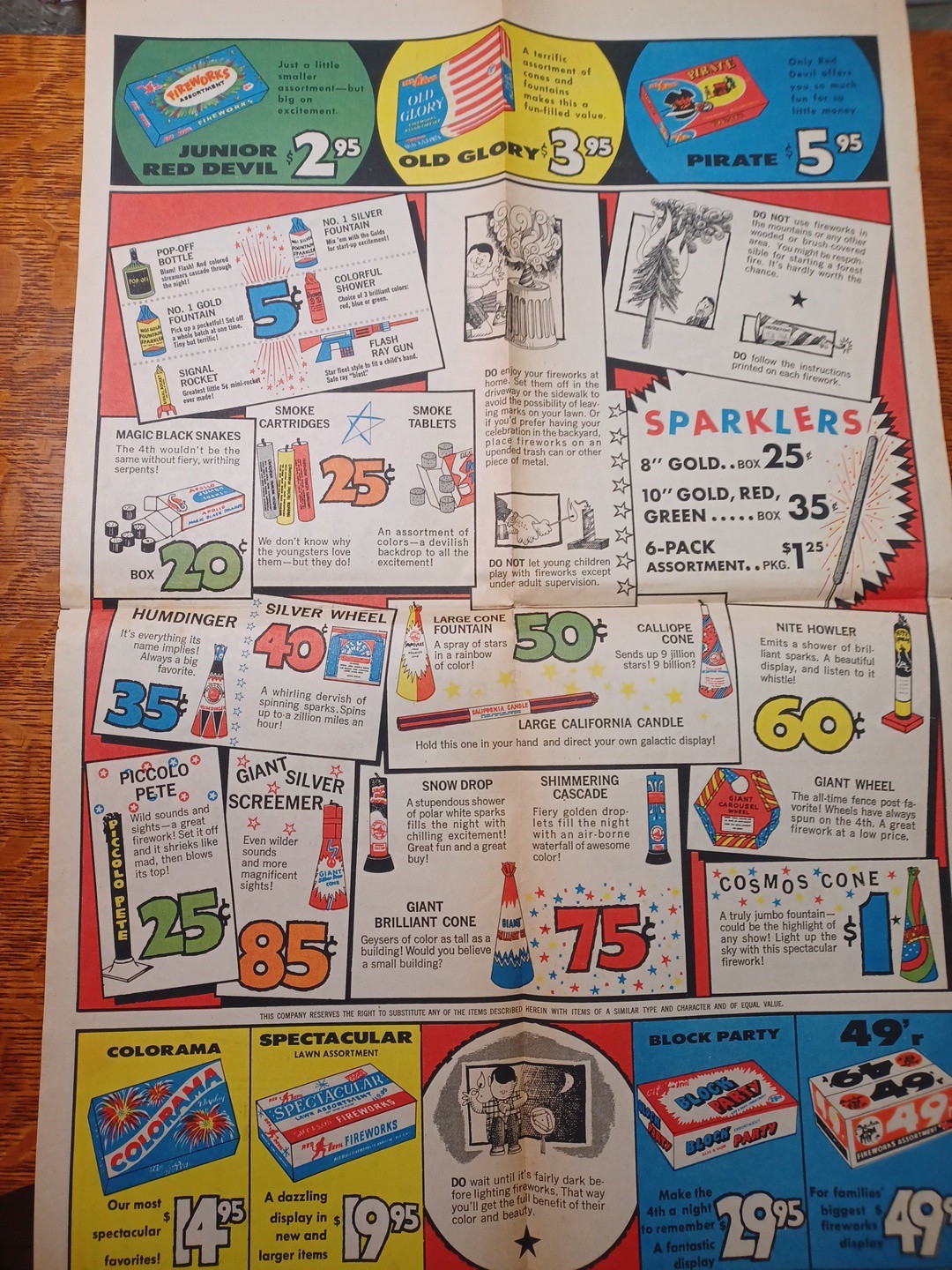 1972 Red Devil Fireworks Poster - Price List 15 