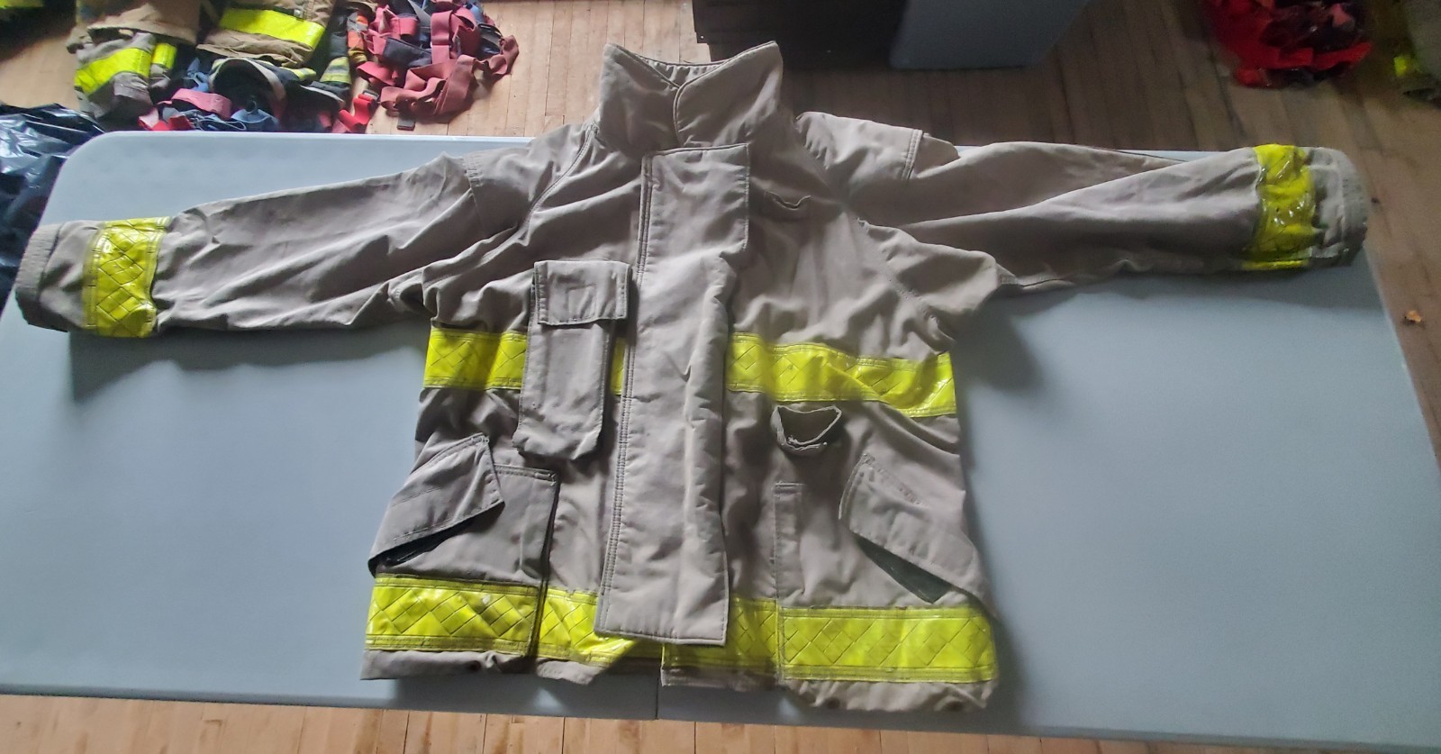 Vintage Retired Firefighter Turnout JACKET FIRE COAT SHELL ONLY Chest 54 See Pic
