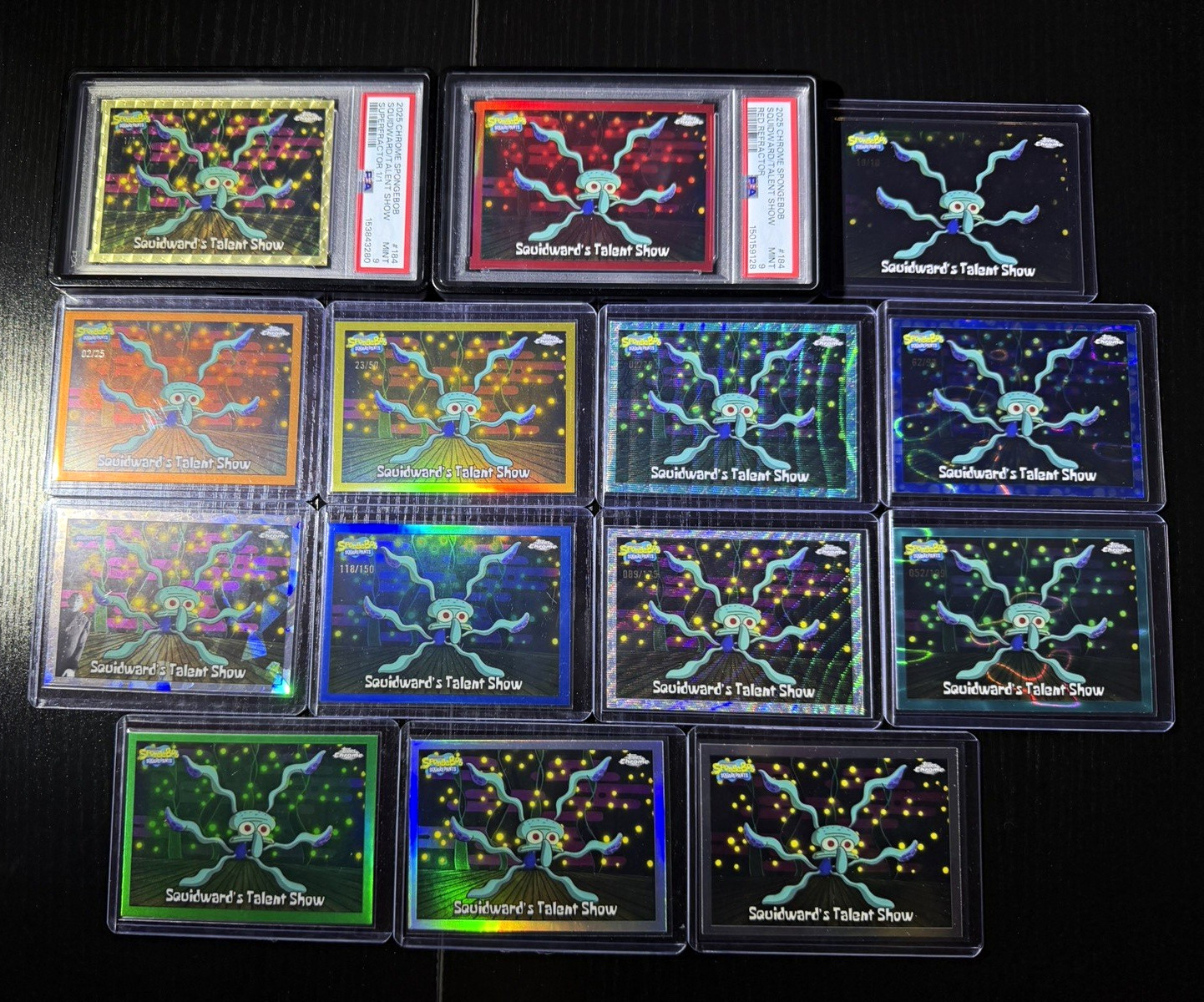 2025 Topps Chrome SpongeBob Squidward's Talent Show #184 Complete Chrome Rainbow