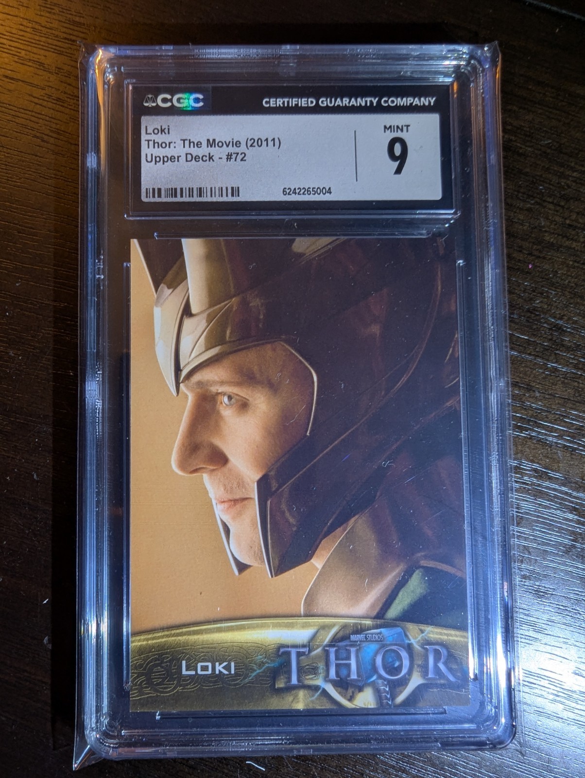 2011 Upper Deck Thor Movie BASE Card #72 / Tom Hiddleston as LOKI ROOKIE CARD RC