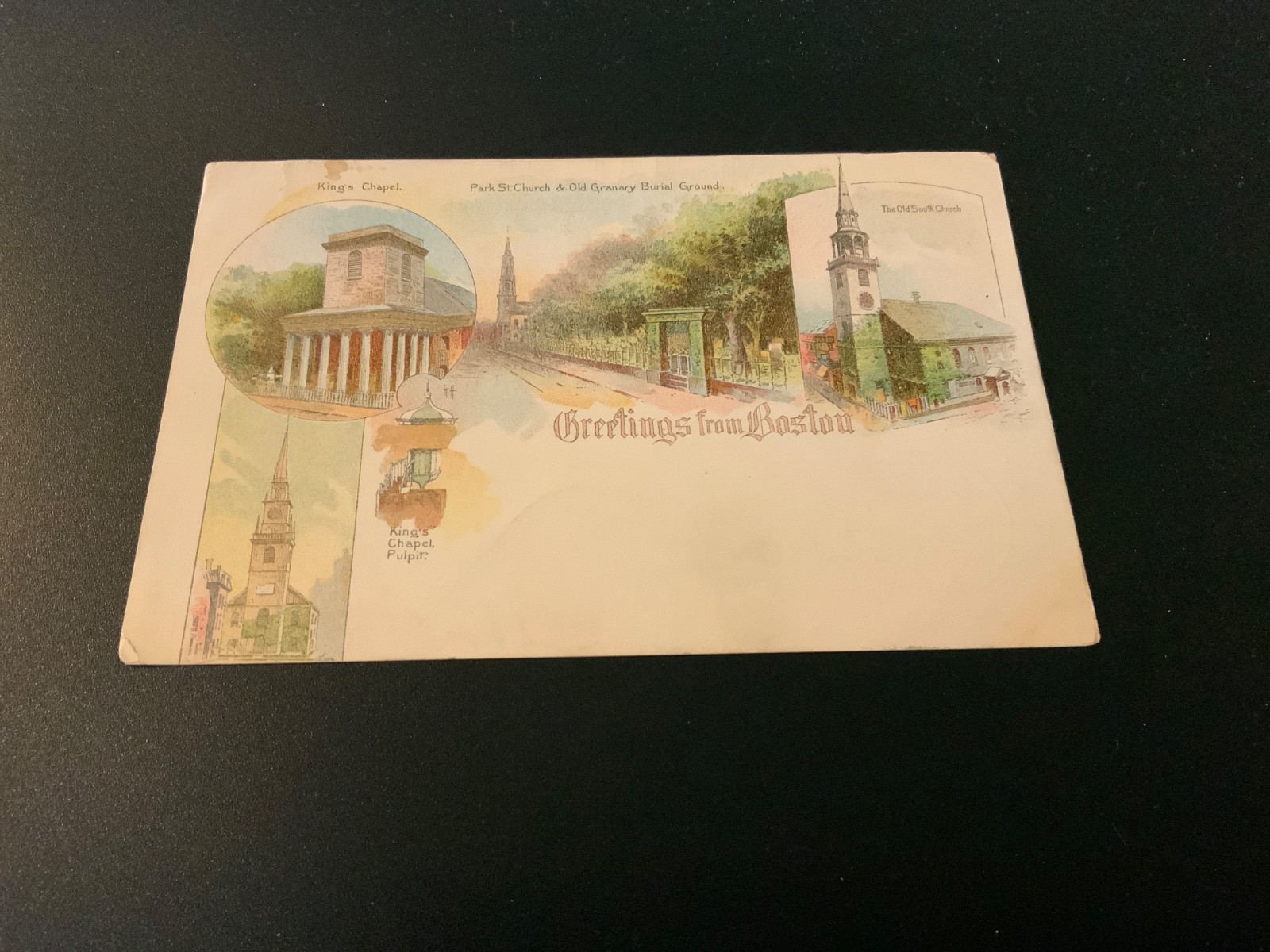 Boston, Mass. ~ Multi View Greetings - c.1895 American Souvenir Co.  Postcard