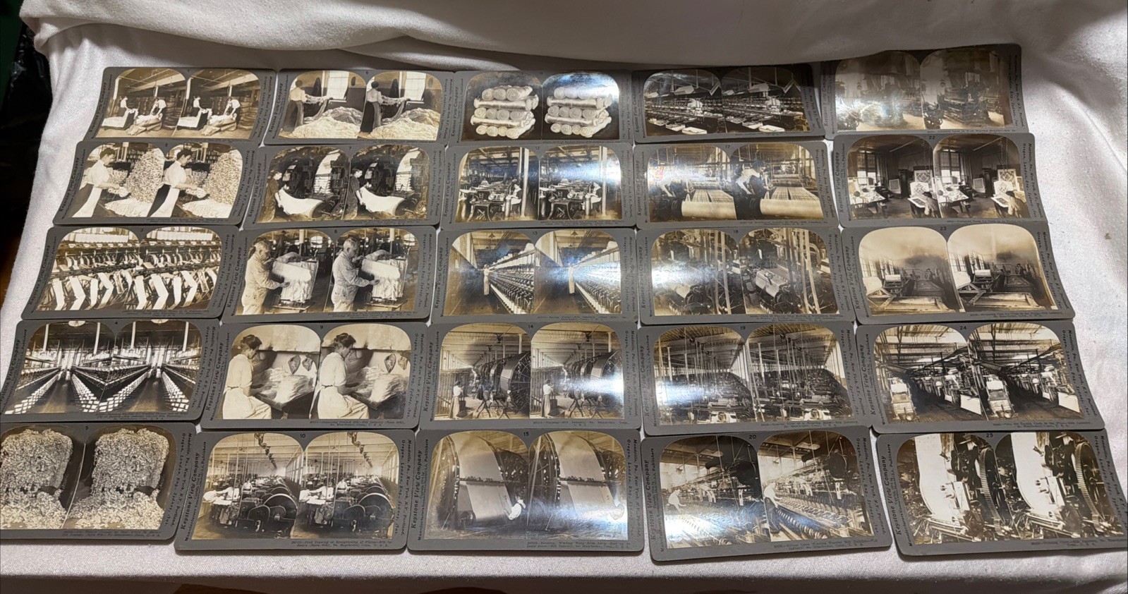 Vintage KEYSTONE Stereoview Set 1-25 SILK INDUSTRY South Manchester, Connecticut