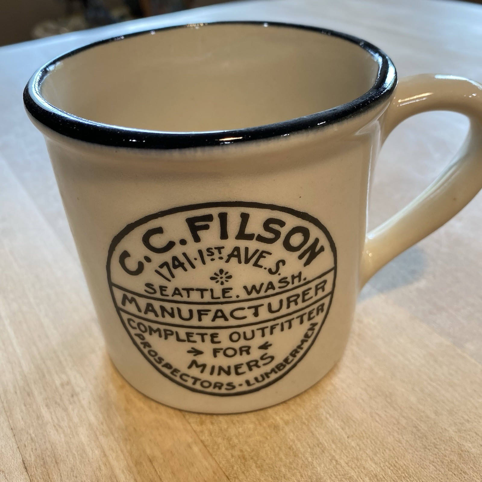 Filson Stoneware Mug - New In Box - Natural / Miners - Made In USA