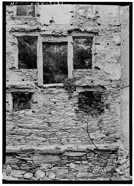 Photo:New Lebanon NY Shaker Sisters' Workshop Barn Ruins 1930 Stone Wall