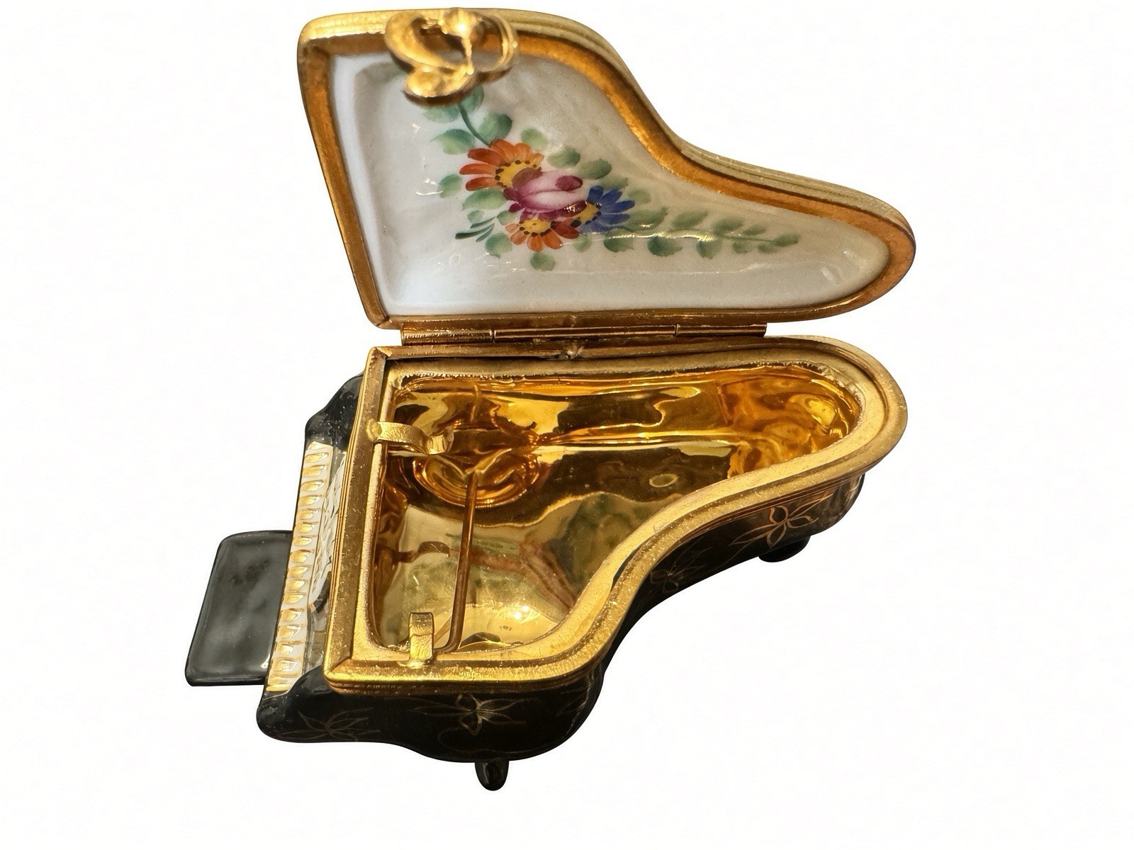 Limoges Eximious Peint Main Baby Grand Piano Trinket Box W/ Bench (56 of 750) LE