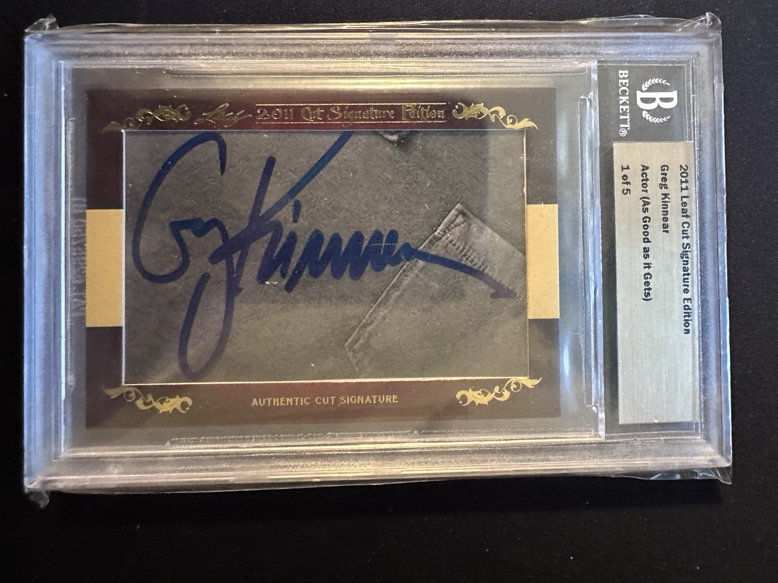 2011 Greg Kinnear Leaf Cut Autograph #d 1/5 Beckett Auto As Good As It Gets