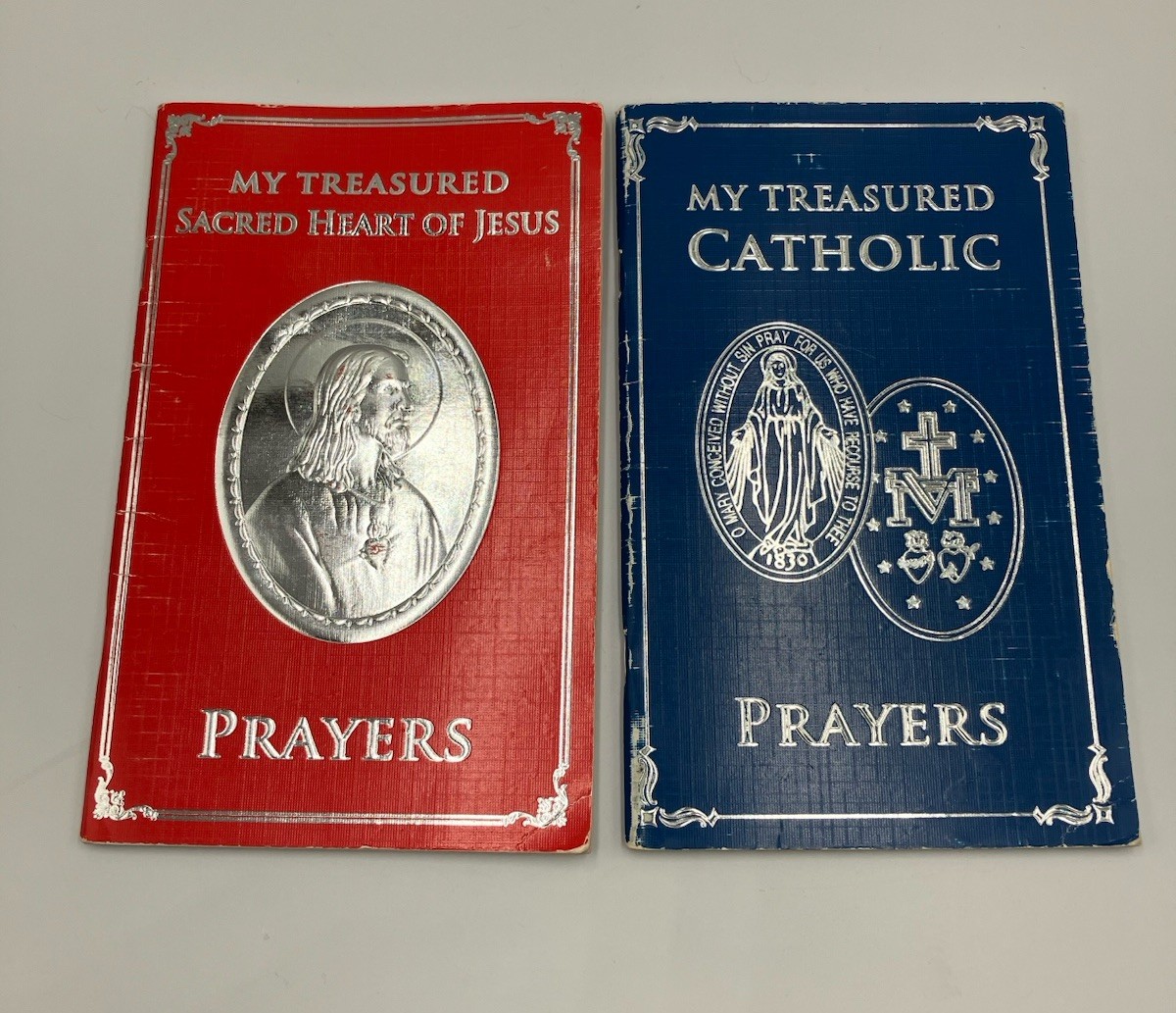 Lot of 2 Vintage Treasured Catholic and Sacred Heart of Jesus Prayer Booklets