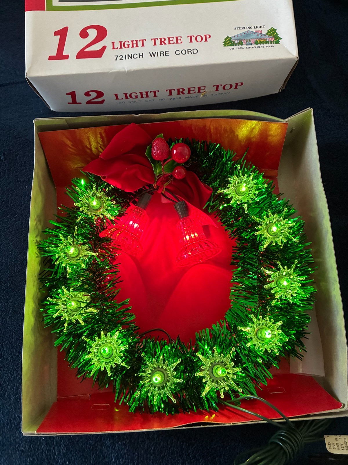 Vintage Sterling 12 Light Christmas Tree Top with Bells, New Other