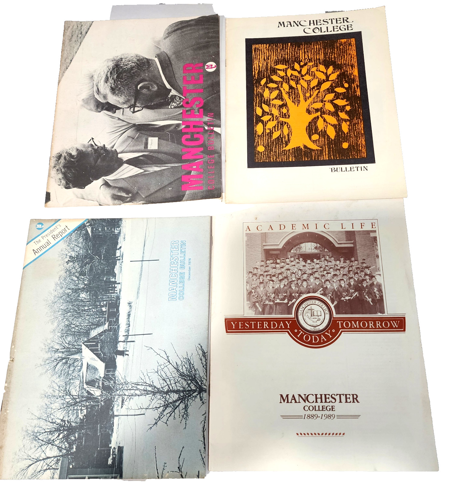 Vintage 1970s 1980s Manchester College Indiana Bulletin Lot 1889-1989 Centennial