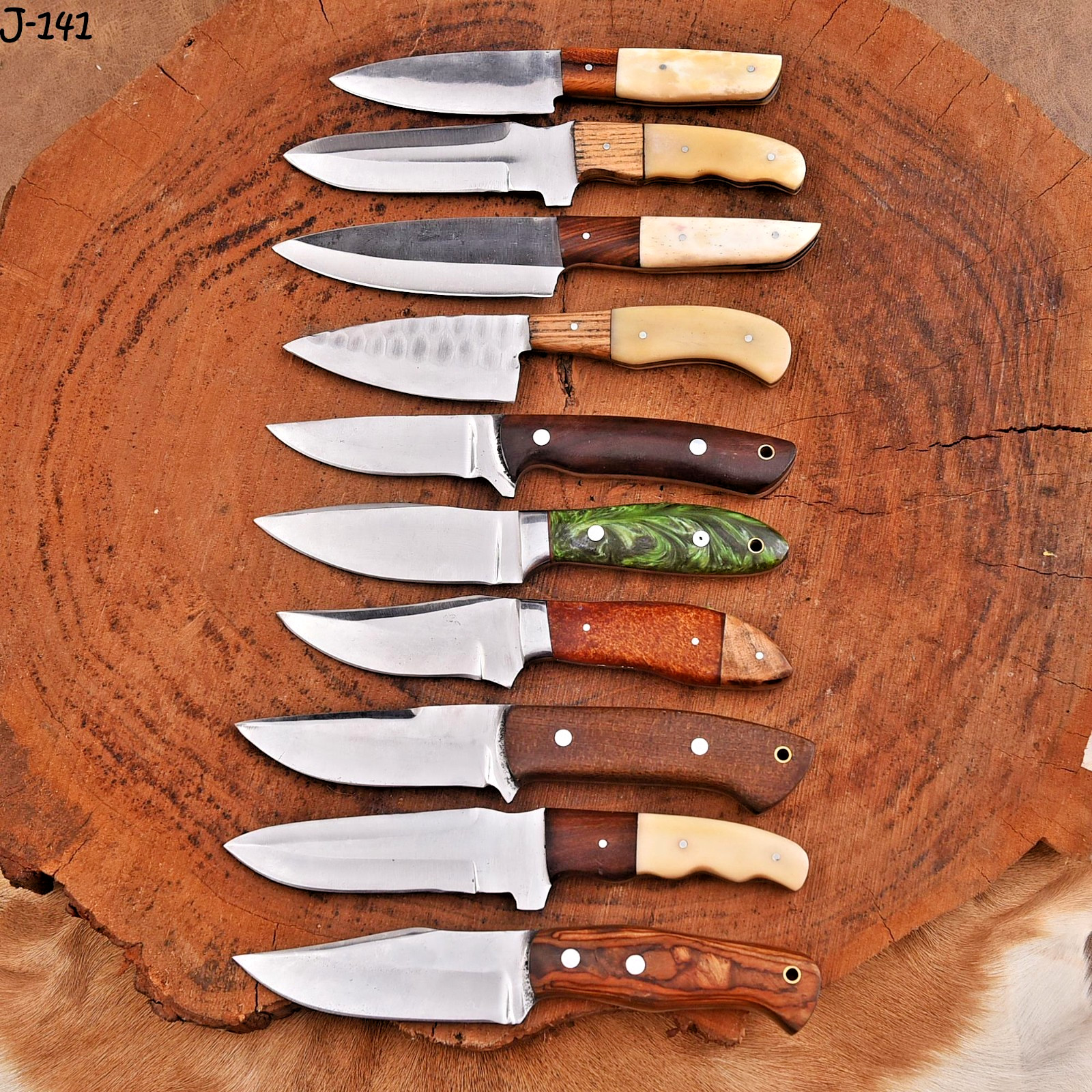 Lot of 10 Knives Carbon Steel Fix blade knife Whole Sale Price Clearance Sale