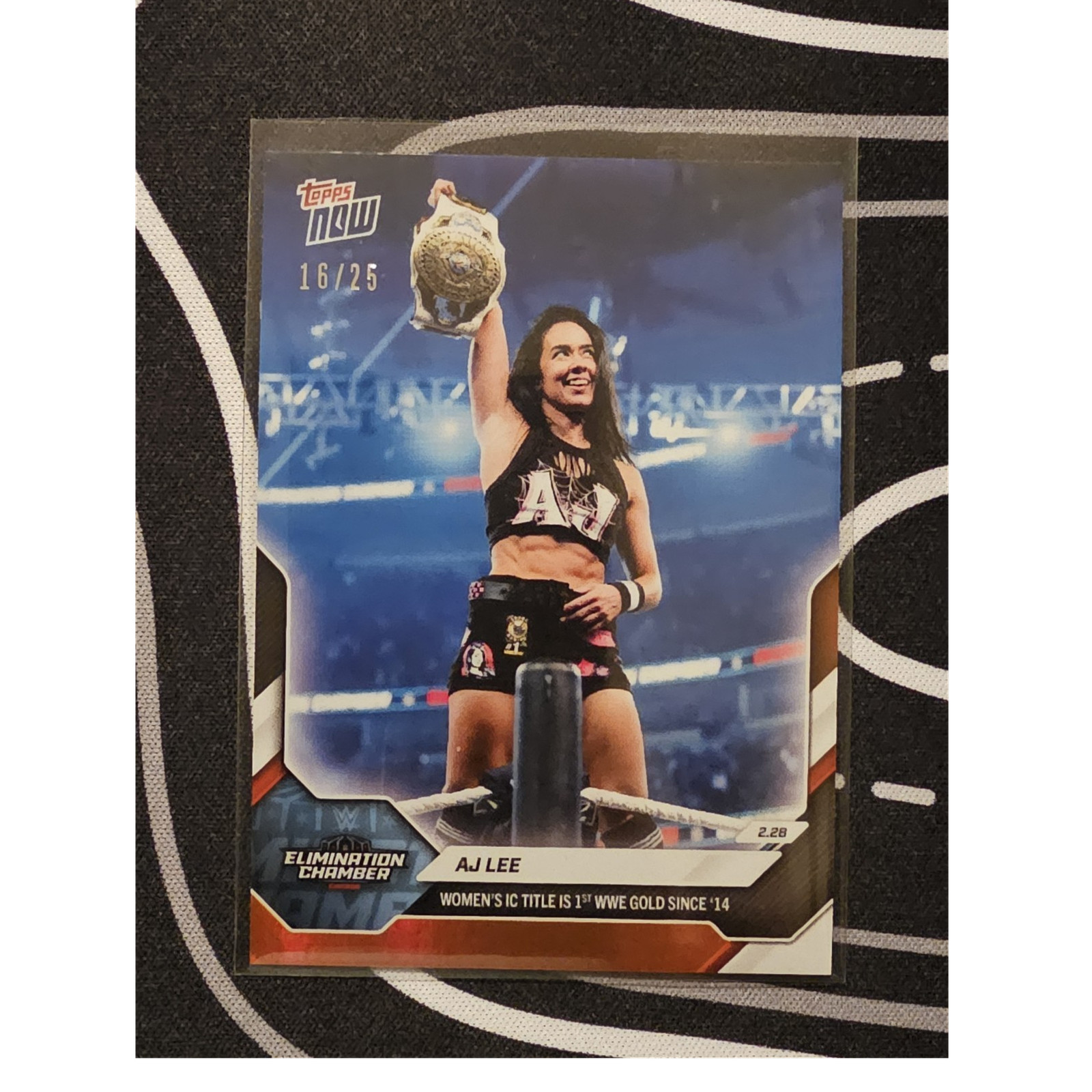 Topps Now WWE AJ Lee Elimination Chamber #27 Serial Numbered 16/25 