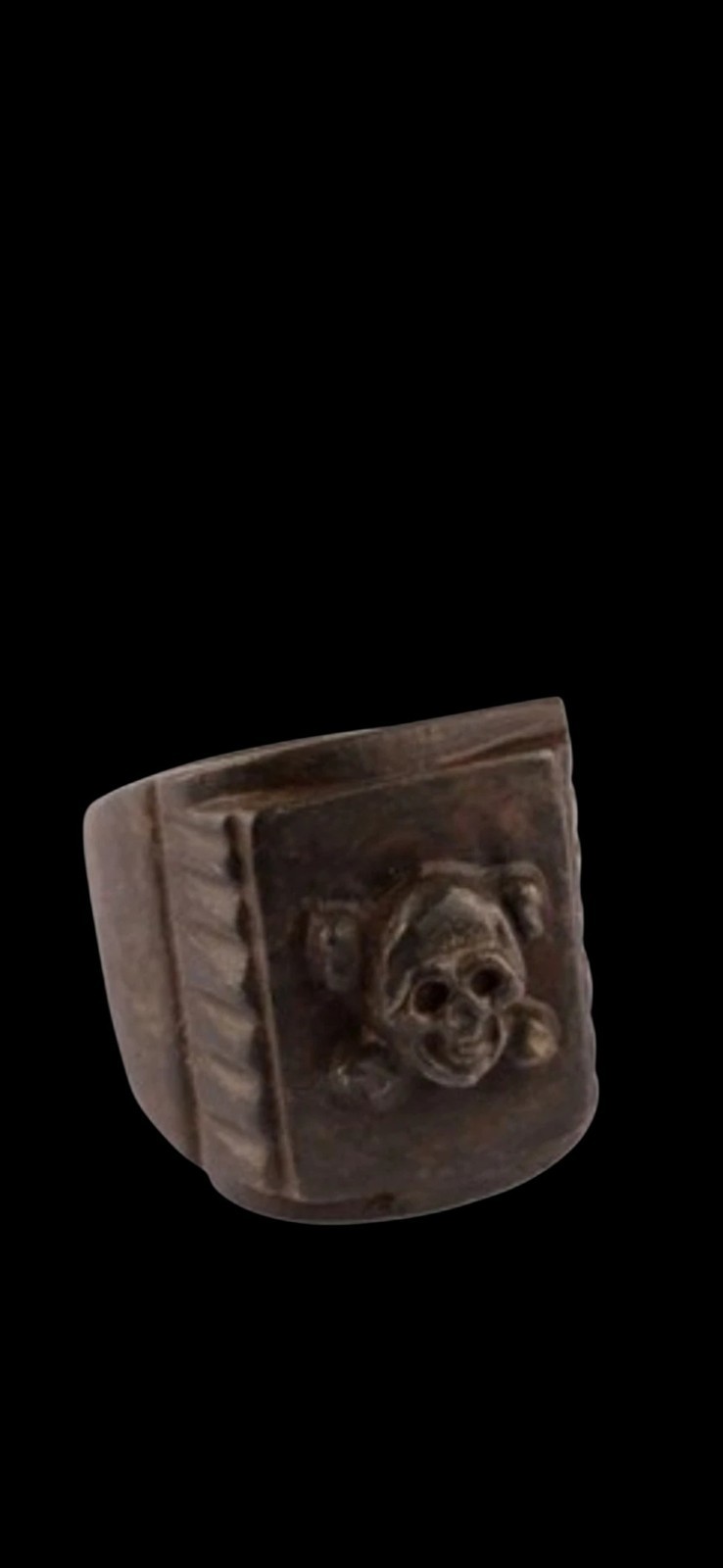 Antique Ww1 Ww2 Era Central European Ring Amulet Biker Gift Bronze 