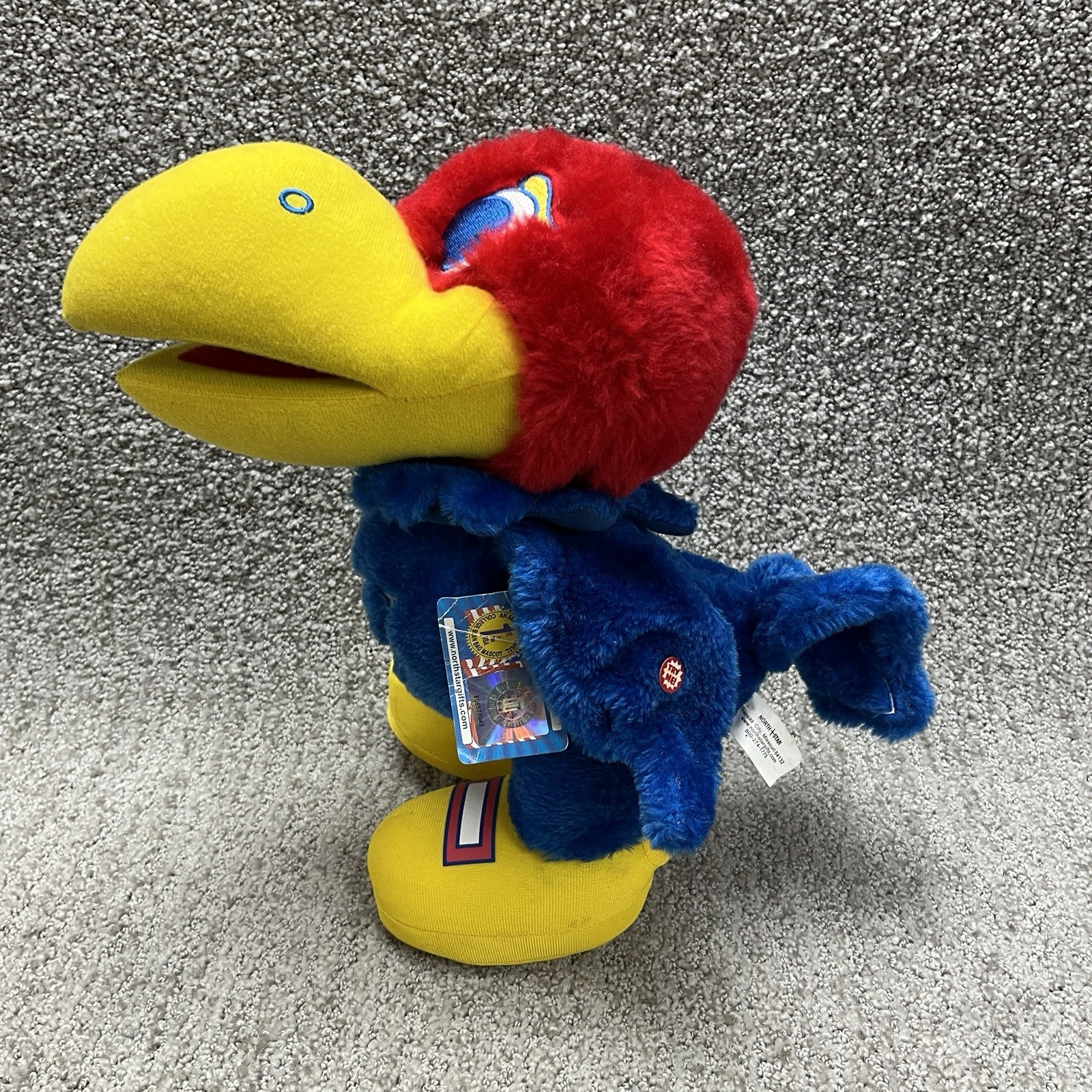 Vintage KU Jayhawks Plush University of Kansas Big Jay Mascot 14\