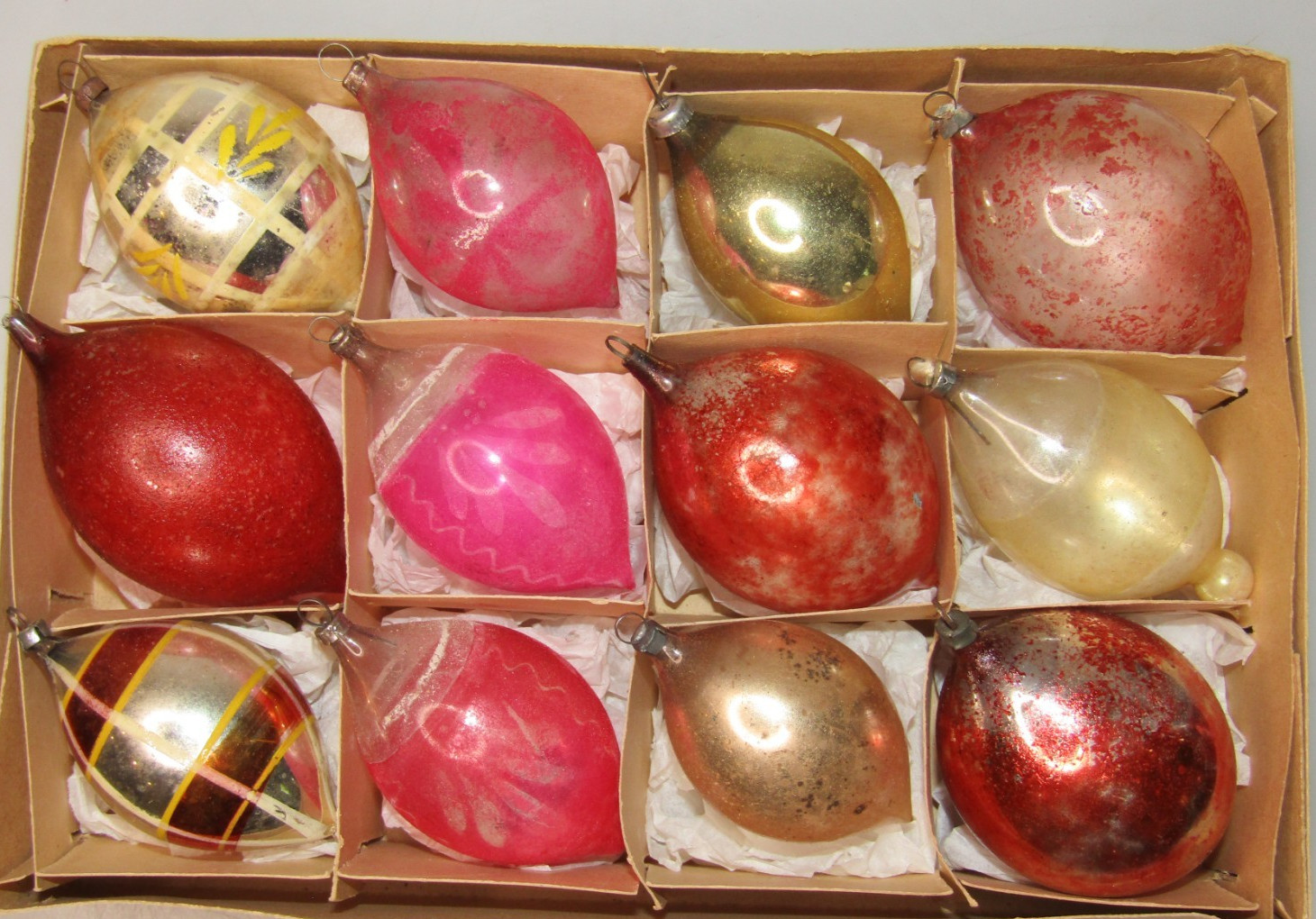 Lot Antique VTG early 1900s Glass Pictured DROP Christmas Ornaments Germany