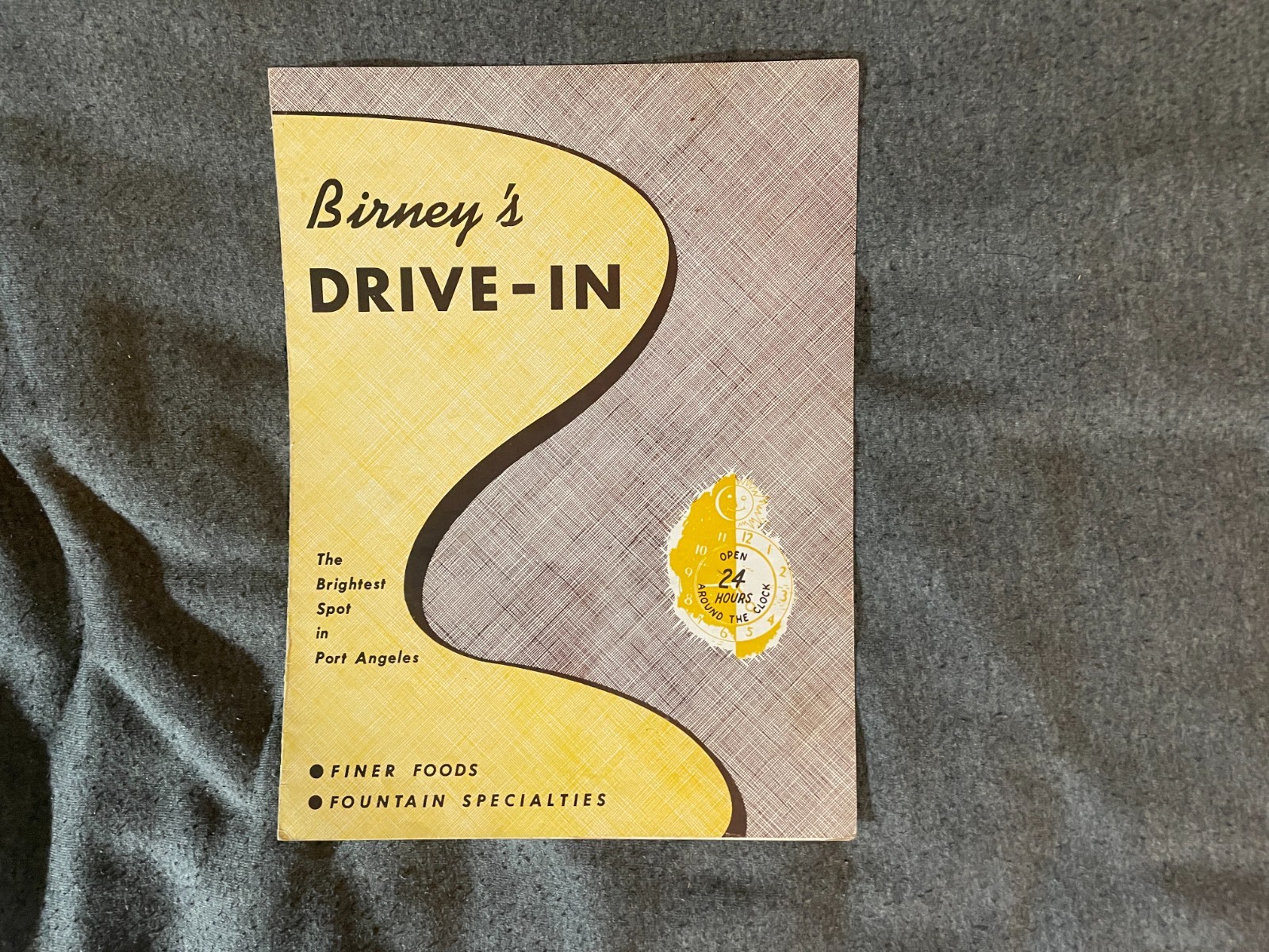 Birney's Drive In Restaurant Menu Port Angeles Washington WA 1940's 1950's