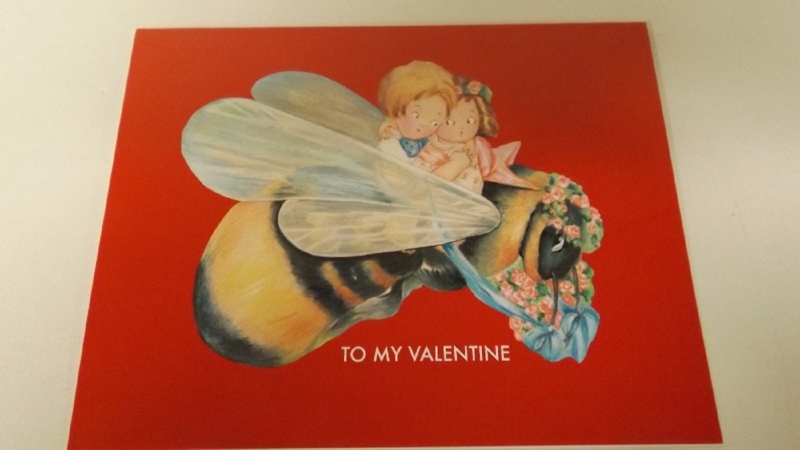 New Shackman Repro 1930's Kids Riding Bumble Bee Valentine Card Mint in Package