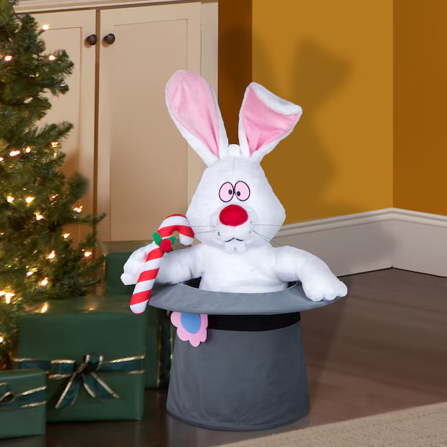 2.8 FT ANIMATED HOCUS POCUS RABBIT FROM FROSTY THE SNOWMAN CHRISTMAS