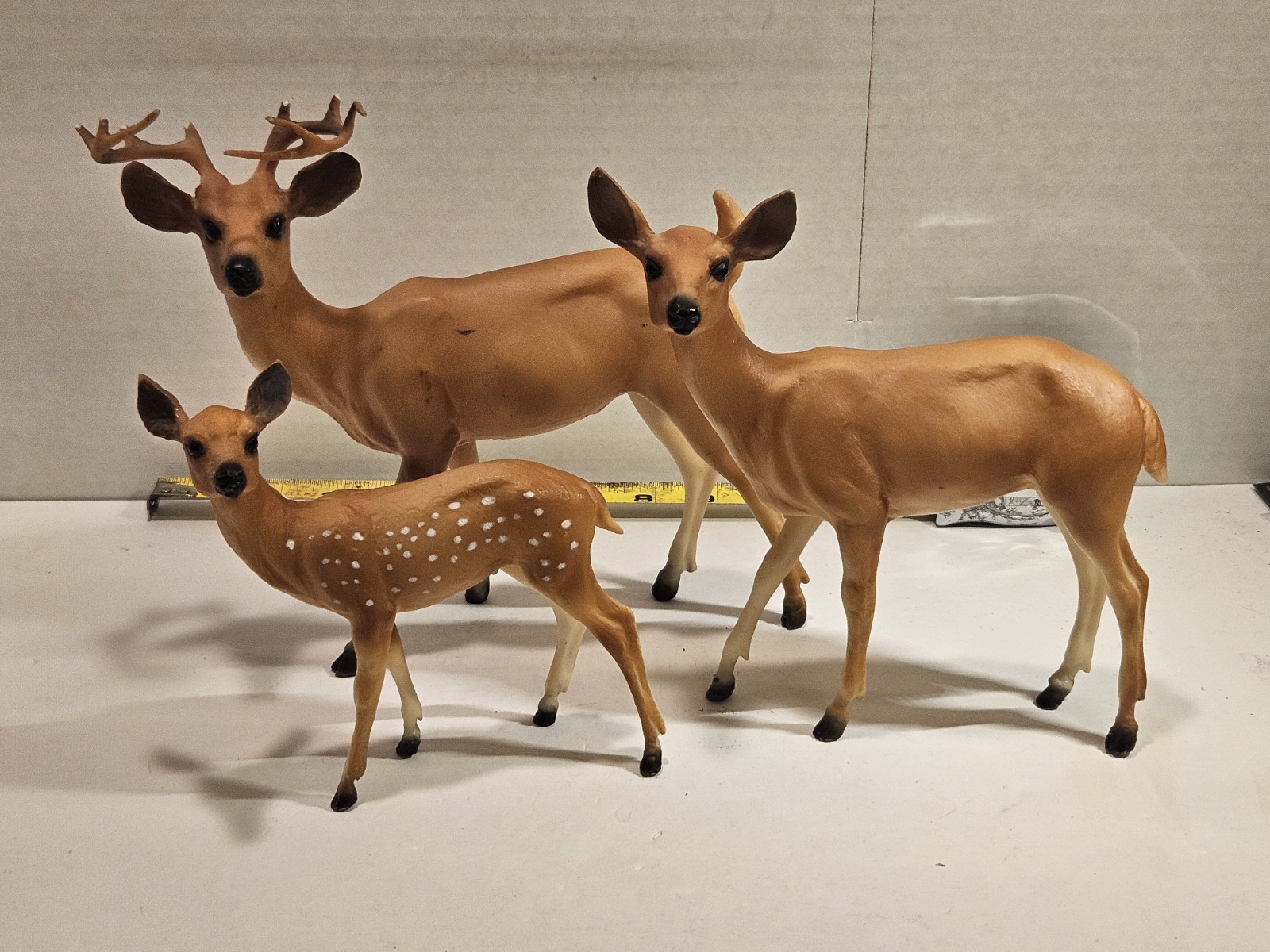 Vintage Breyer Deer Family Buck Doe Fawn Wildlife Series 301 302 303 11” 9”