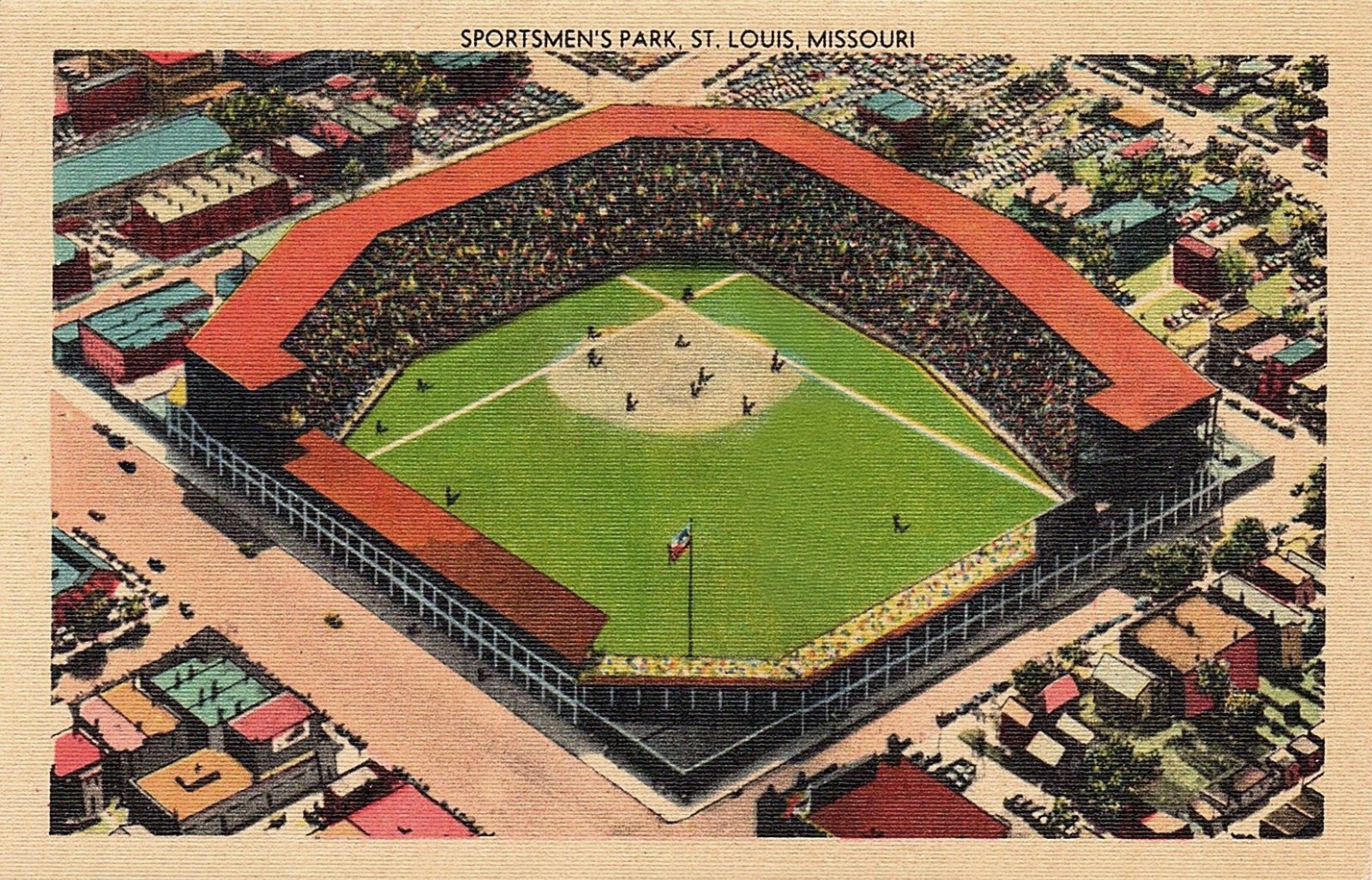 St Louis Missouri Sportsman\'s Park Baseball Game Postcard COPY #75711