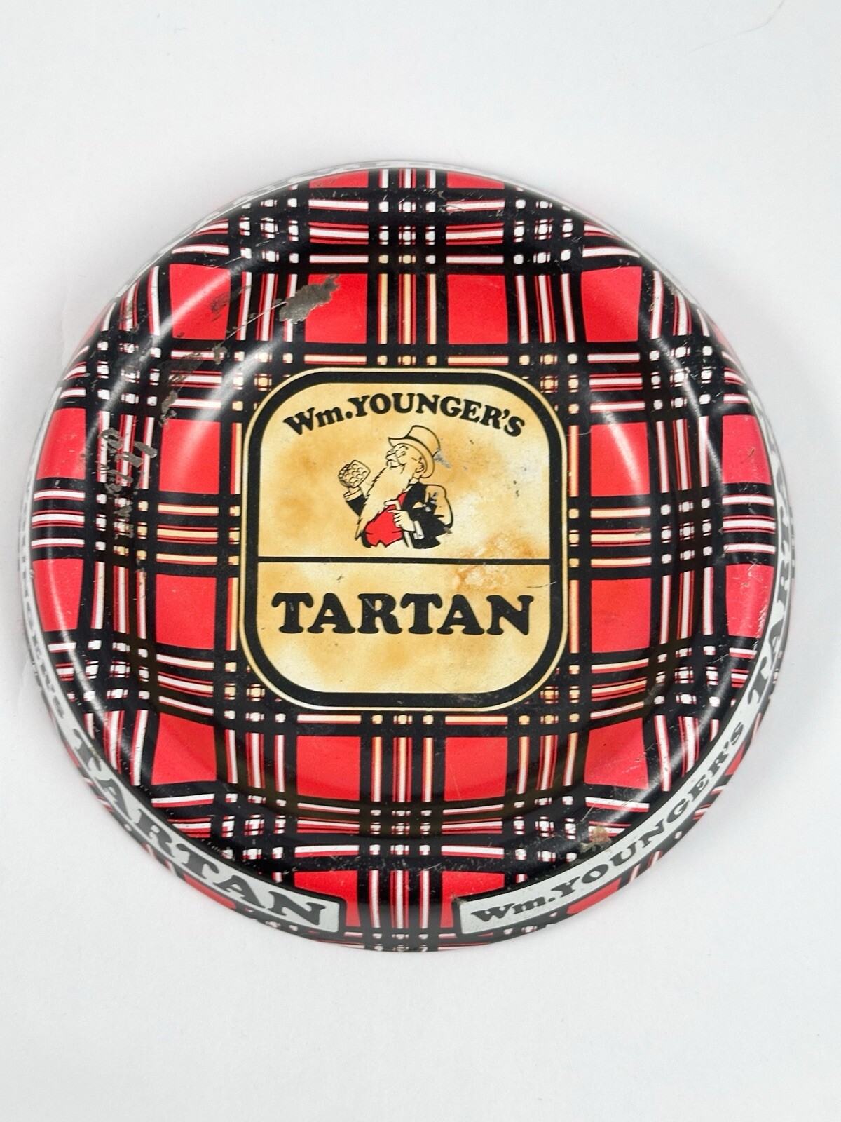 Vintage WM Younger’s Tartan Ashtray Beer Edinburgh Brewery Plaid Advertising