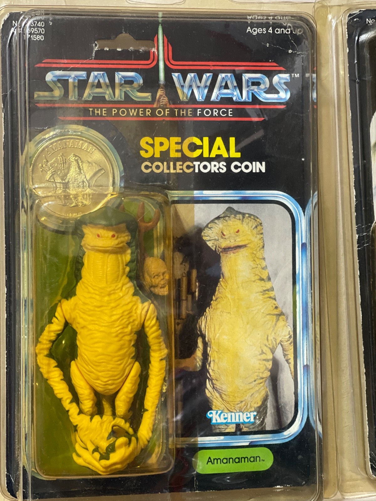 1984 Kenner Star Wars Power of the Force Amanaman Figure w/ Collectors Coin