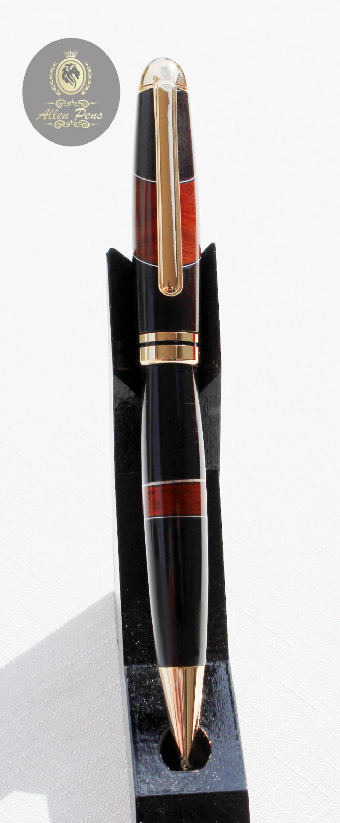 Handmade Designer pen 24KT Gold plating With African Blackwood & Bloodwood inlay