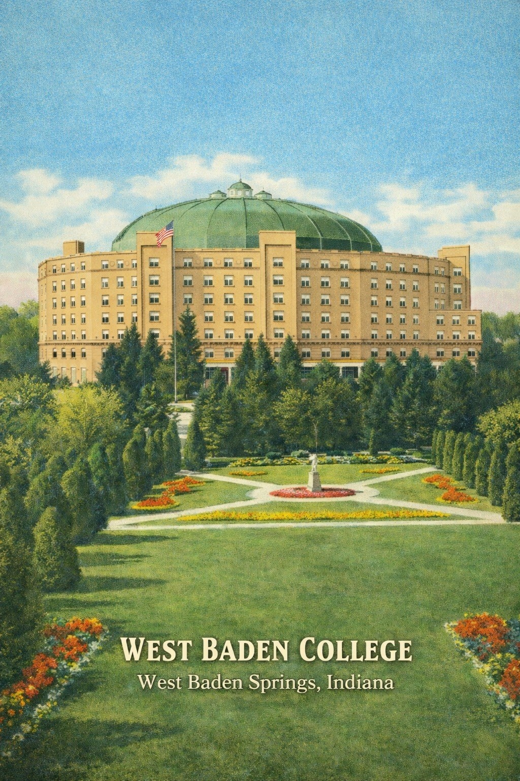 🏛️ West Baden College Poster - 24x36” - Vintage Charm & Retro Decor
