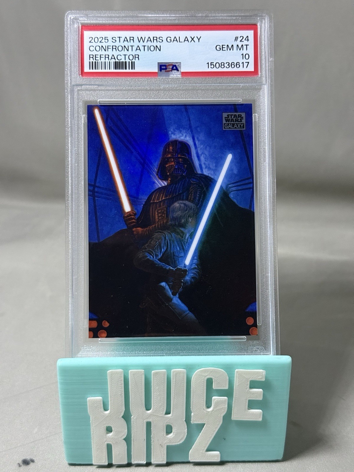 PSA 10 2025 Topps Star Wars Galaxy Confrontation Refractor SP Darth Vader Luke 