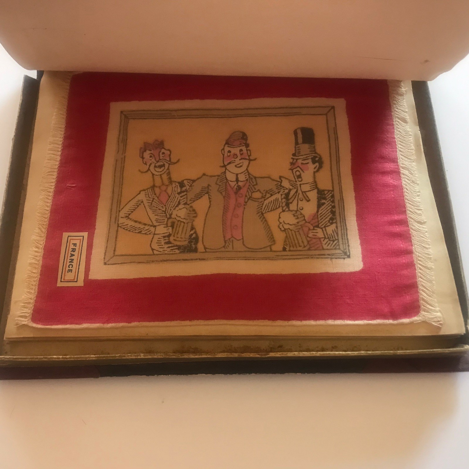 Gay 90s French Cocktail Napkins Book Form ULTRA RARE Edwardian Antique Vintage
