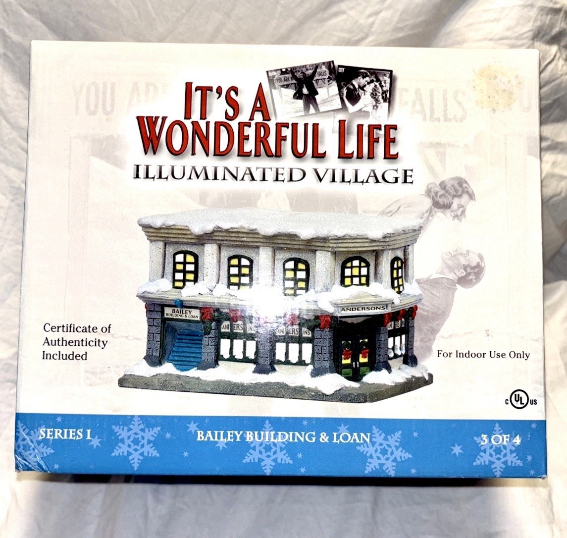 Enesco It’s a Wonderful Life Illuminated Village, Bailey Building &Loan