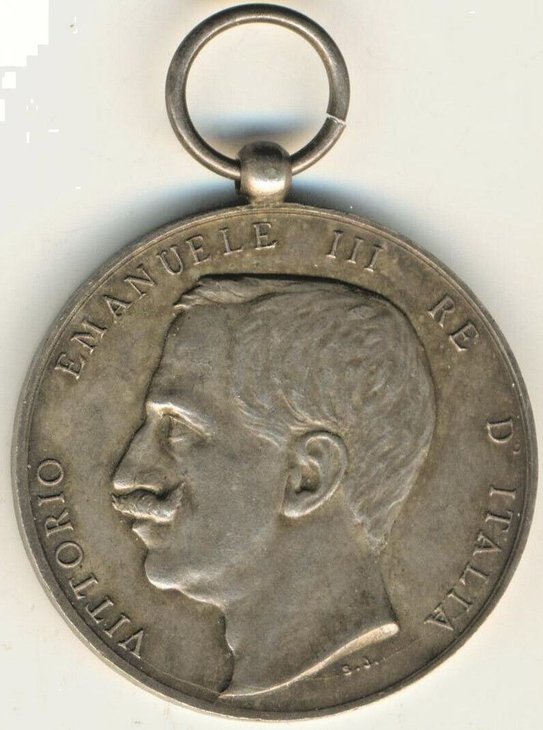 Russian Imperial Sterling silver Italian Messina Earthquake Medal 1908 (1071)
