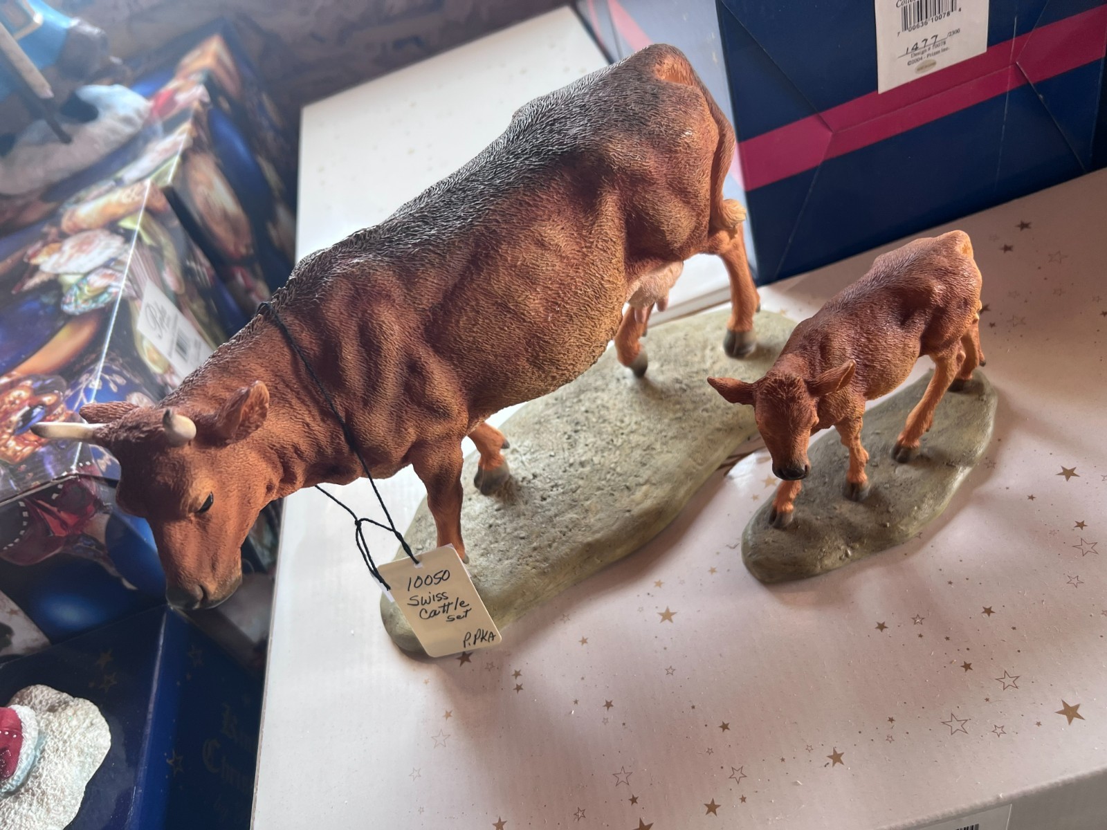 Pipka 2004 RARE Swiss Cow and Calf, Design # 10050.  New in box.