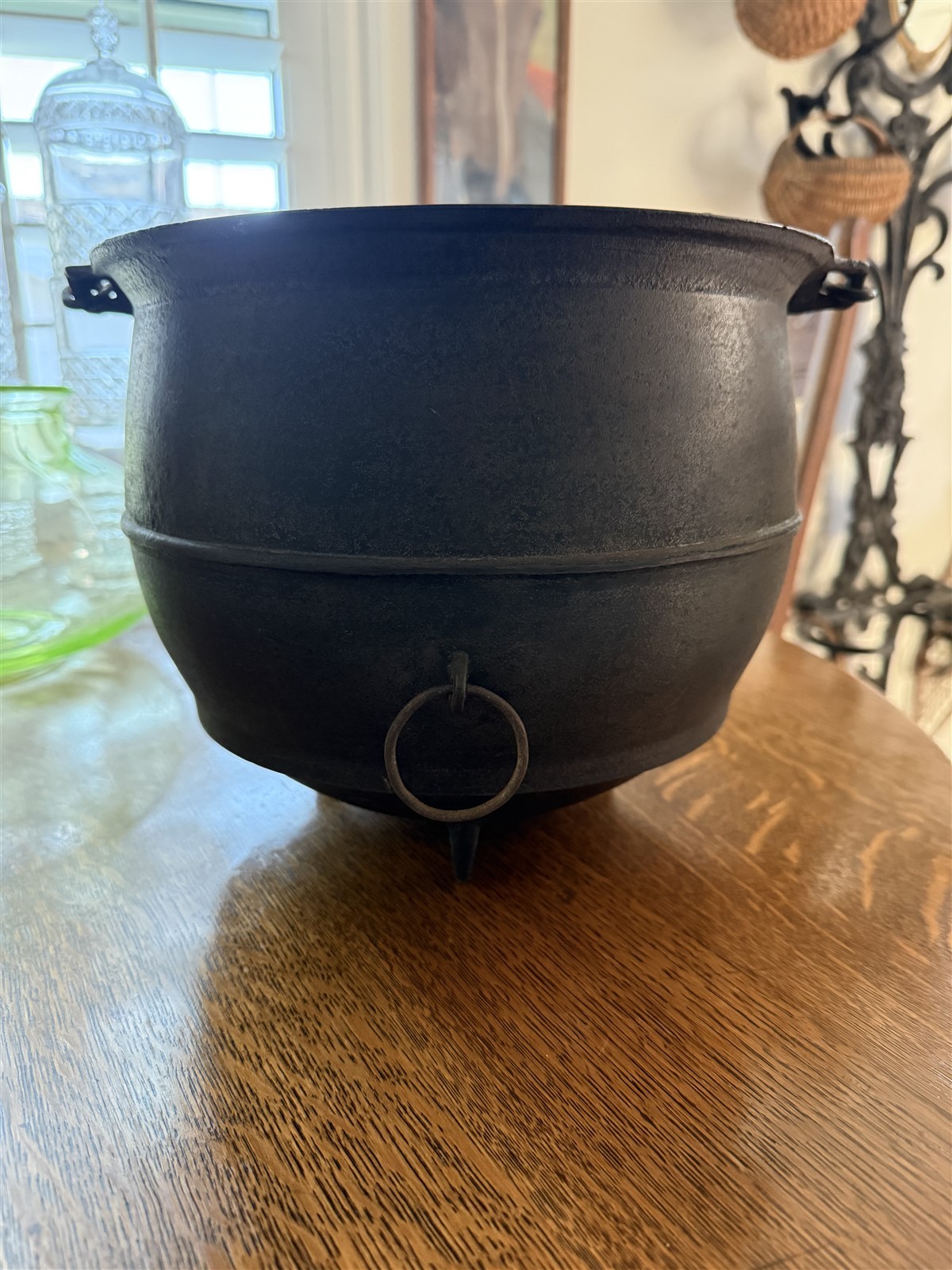 ANTIQUE CAST IRON GRISWOLD ERIE 795 FIREPLACE REGULAR BULGED KETTLE POT CAULDRON