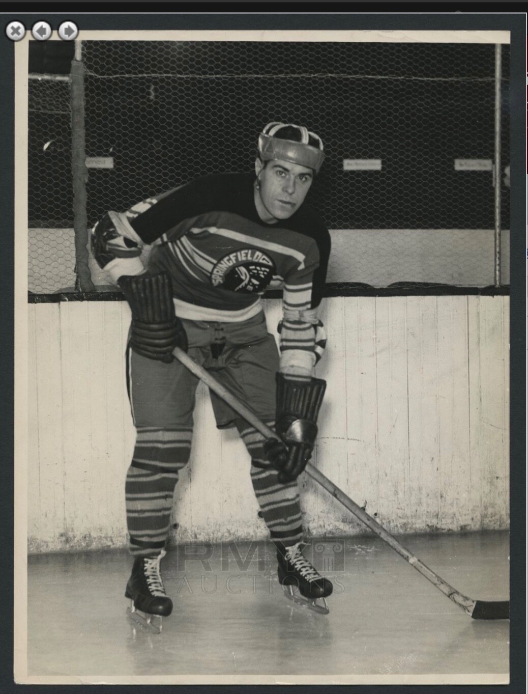 1939 Hub Wilson-Two Games-Early Photo with Protective Helmet-Springfield Indians