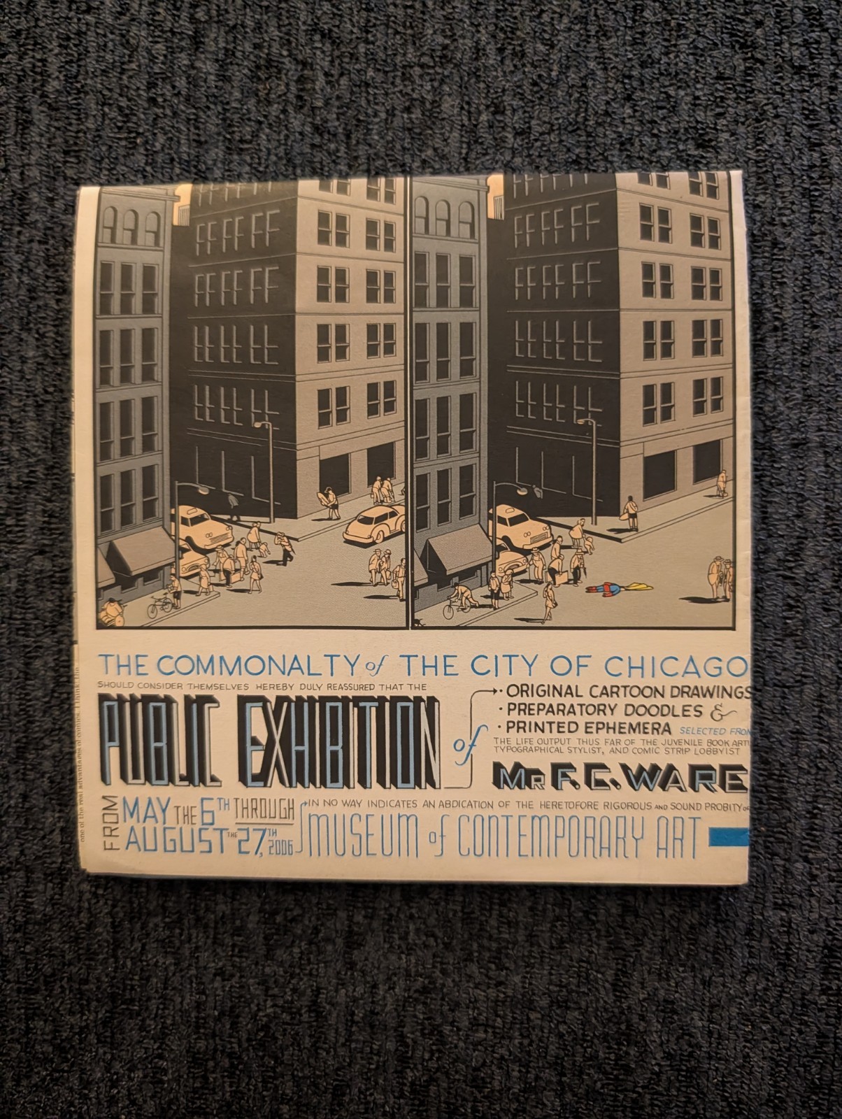 RARE Chris Ware MCA Chicago Poster 2006 Public Exhibition Acme Novelty Library