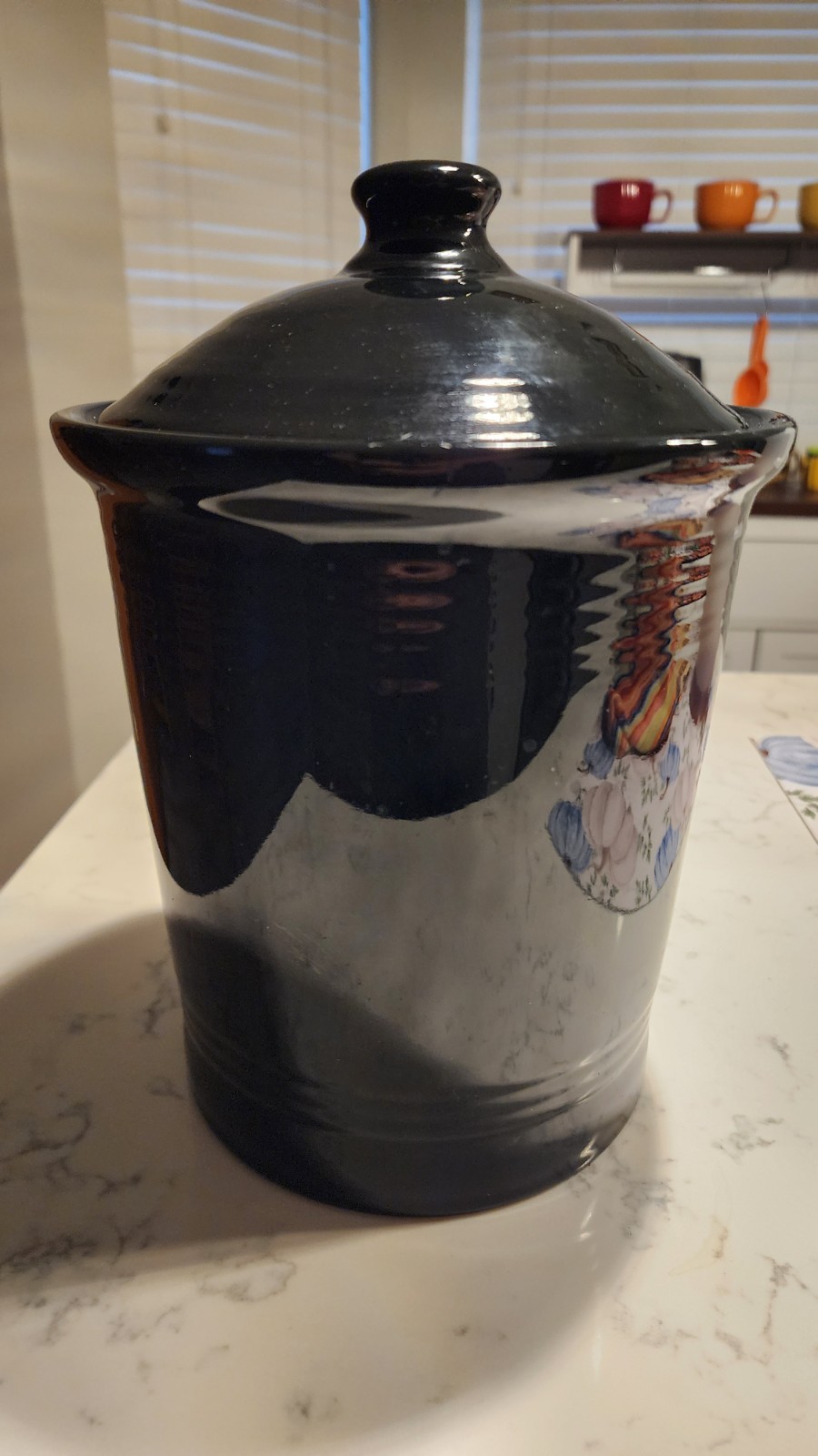 Fiesta Black 3 Quart Canister Large Size. Rare 