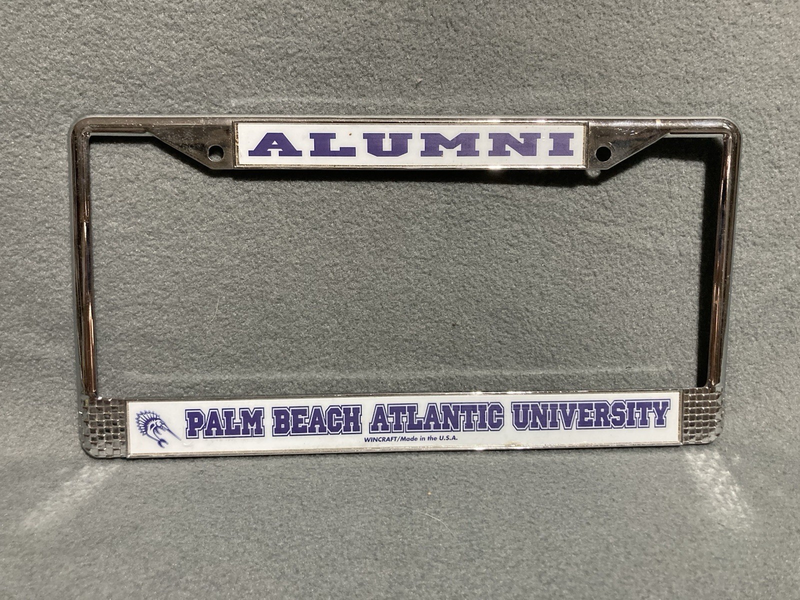 RARE Palm Beach Atlantic University Sailfish License Plate Frame Florida College