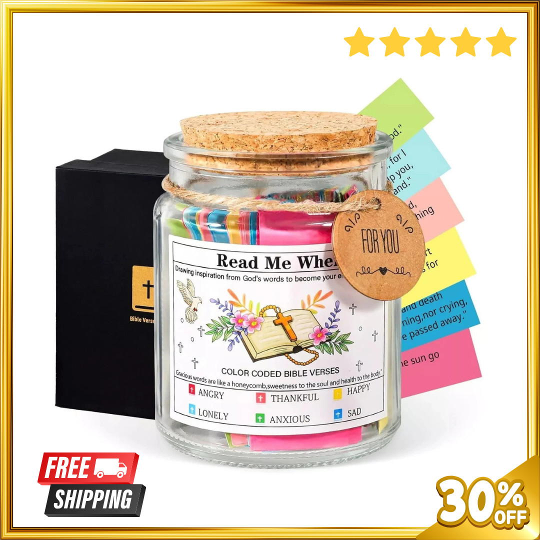 Christian Gifts for Women Bible Verse Jar 90 Color Coded Bible Verses in a Jar