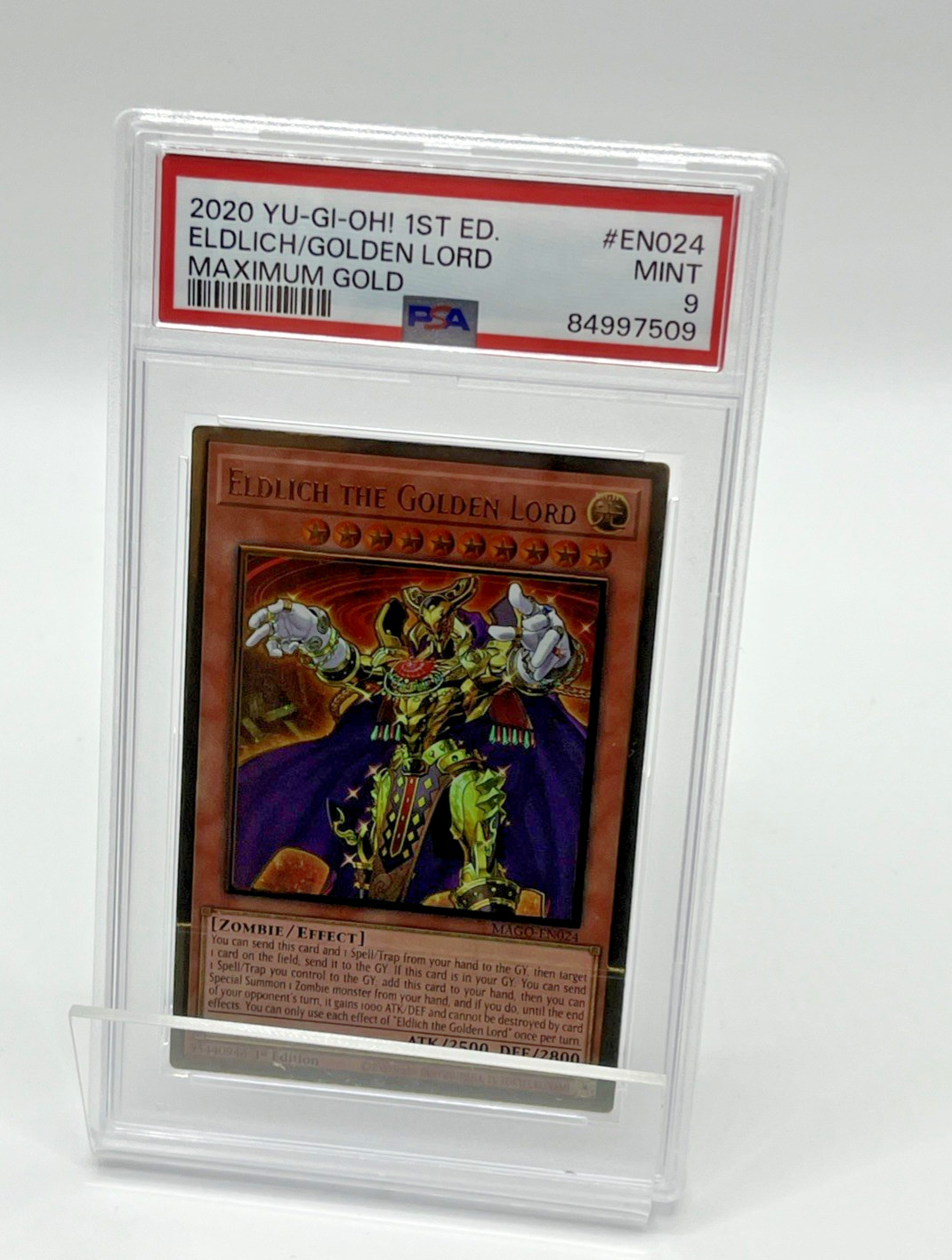 2020 YU-GI-Oh Maximum Gold EN024 Eldlich the Golden Lord 1st Ed  PSA 9