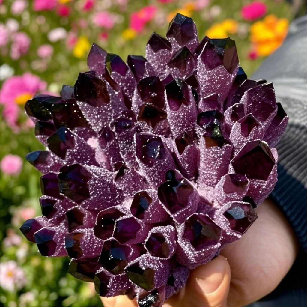 Large Amethyst Phantom Cluster Crystal Healing Mineral Specimen 1PC Natural Gift
