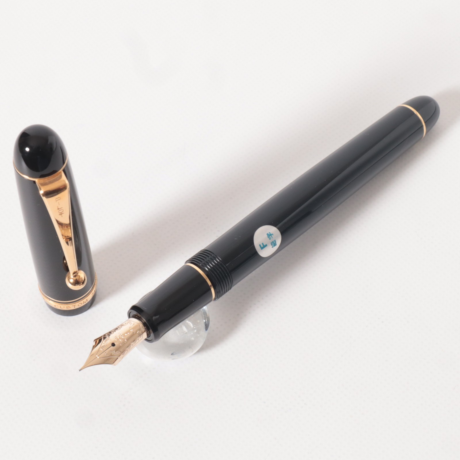 PILOT Custom 74 Fountain Pen 14K Gold Nib Fine F Black Gold Trim Excellent Used