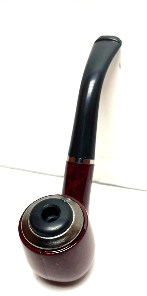 Elegant Reddish Brown Tobacco Pipe - Classic Curved Design for Beginners 