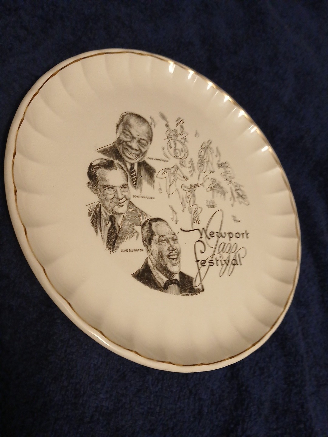  1958 Jazz Commemorative Plate Louis Armstrong, Duke Ellington & Benny Goodman
