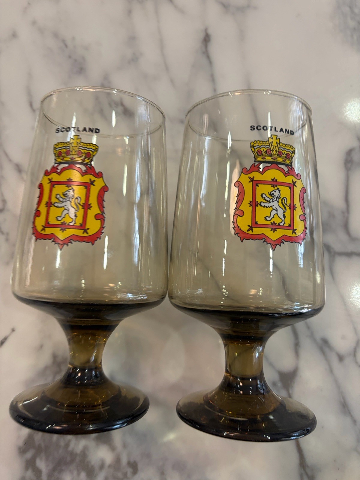 Nutella European Promo Stemmed Glass Scotland Crest 1972 Vintage (2)