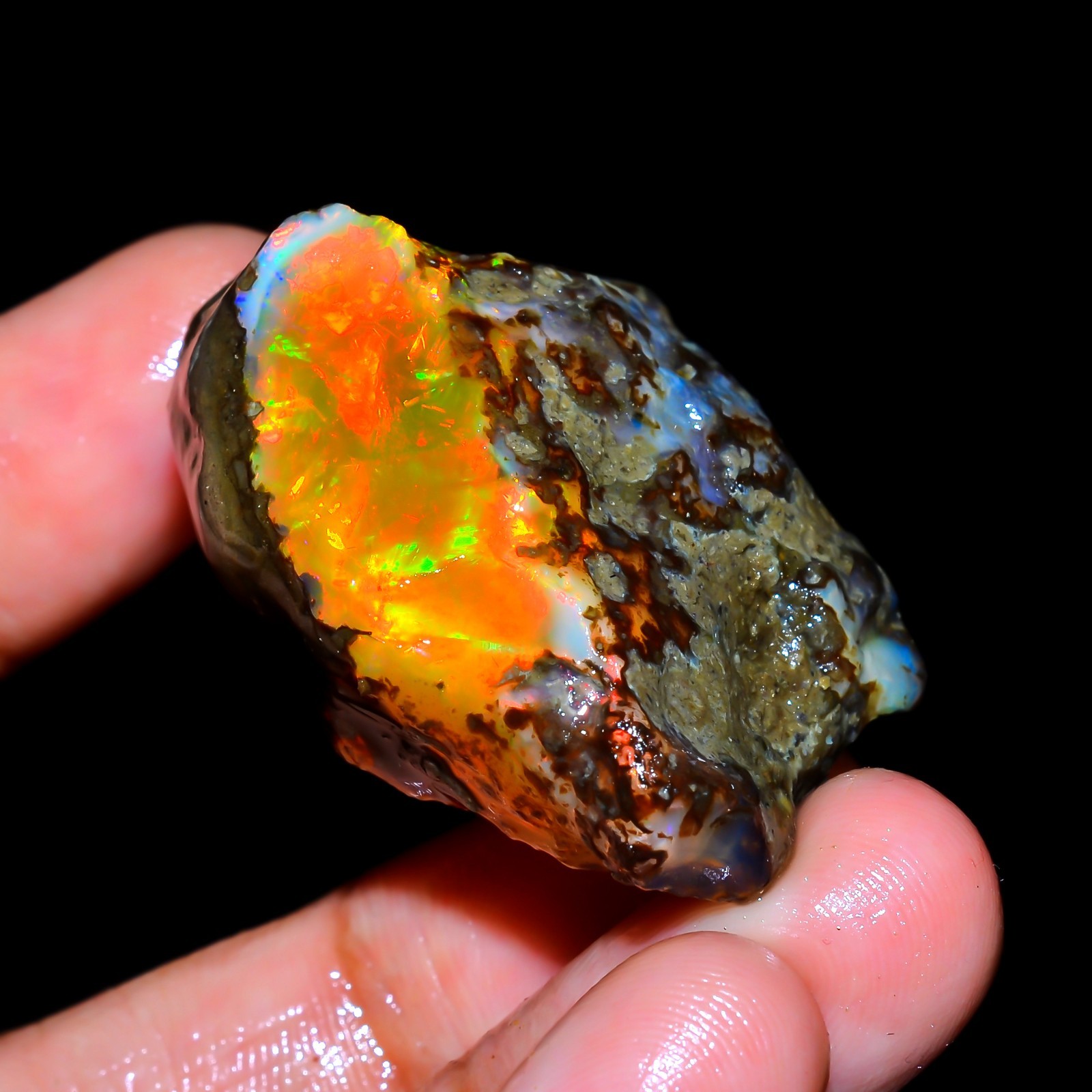 Stunning Ethiopian Opal Rough 94.5 Cts, Large Oil Opal Specimen Natural Opal