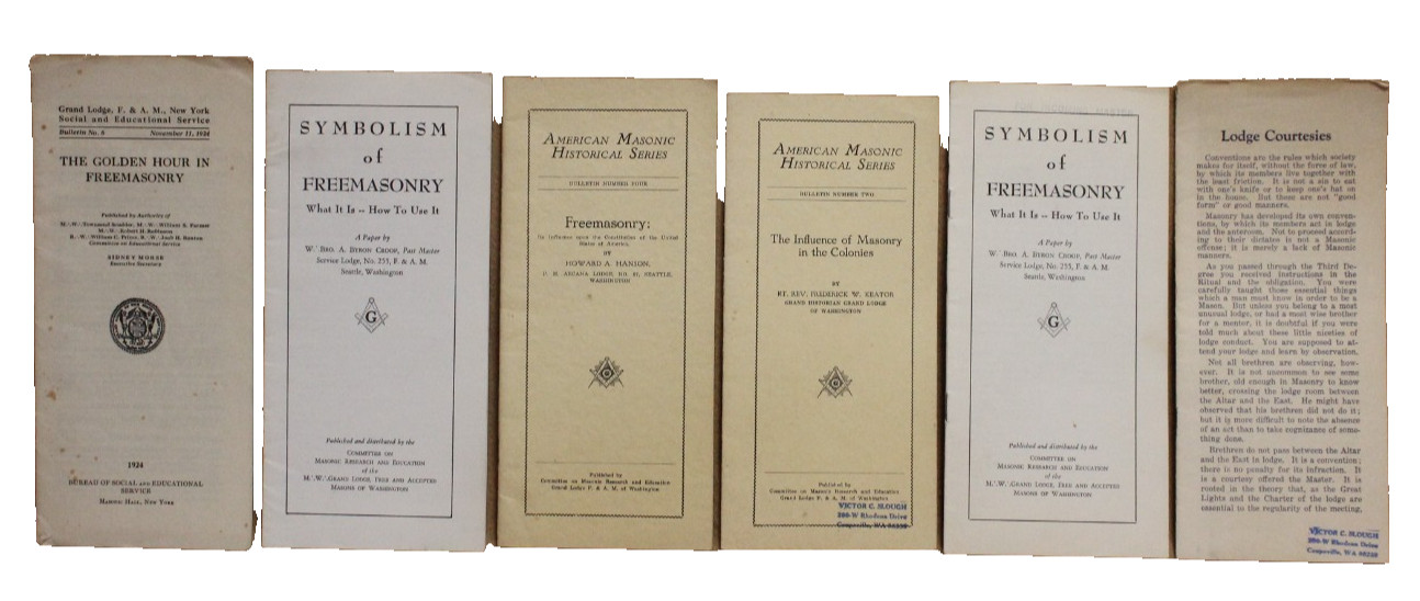 American Masonic Historical Series - 6 issues Vintage 1926