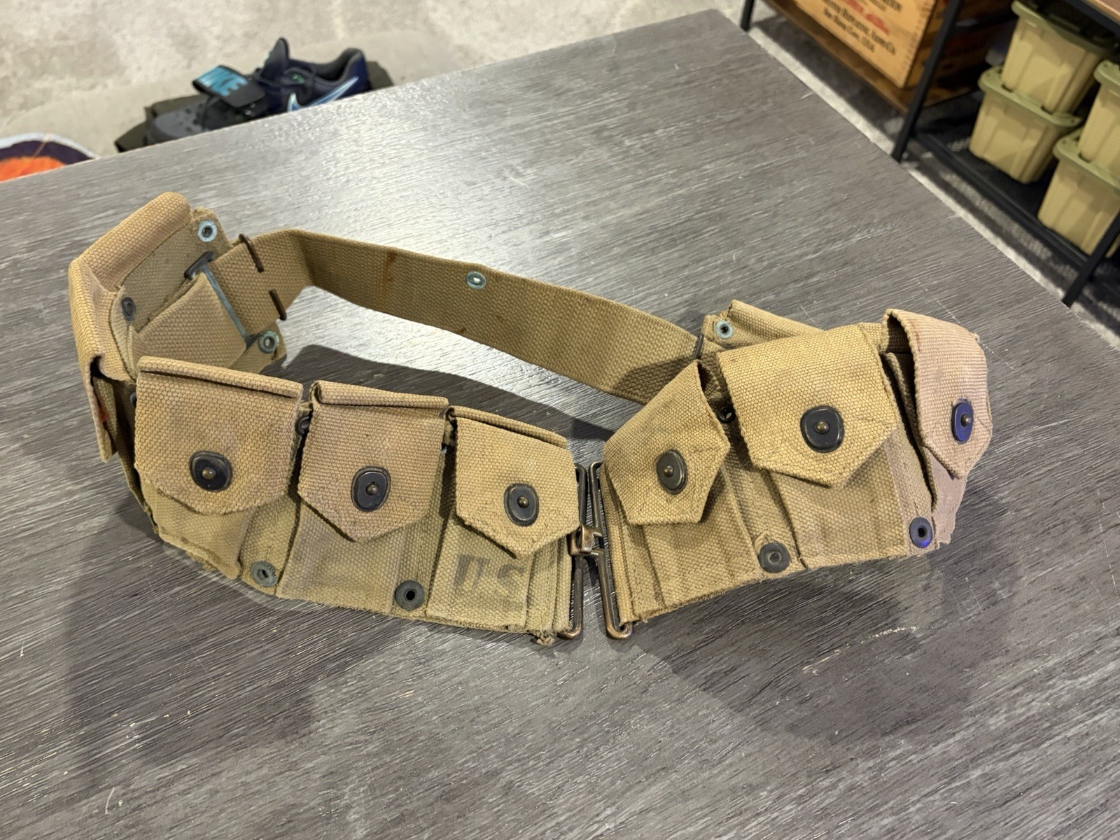 Ammunition Belt WW2 US Military Ammo M1 Garand 1942 10 Pocket Pouches