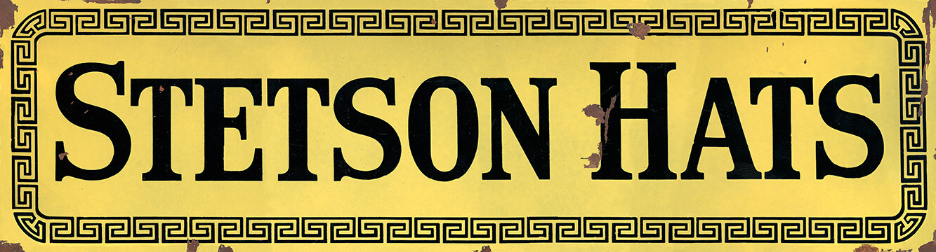 STETSON HATS ADVERTISING SIGN