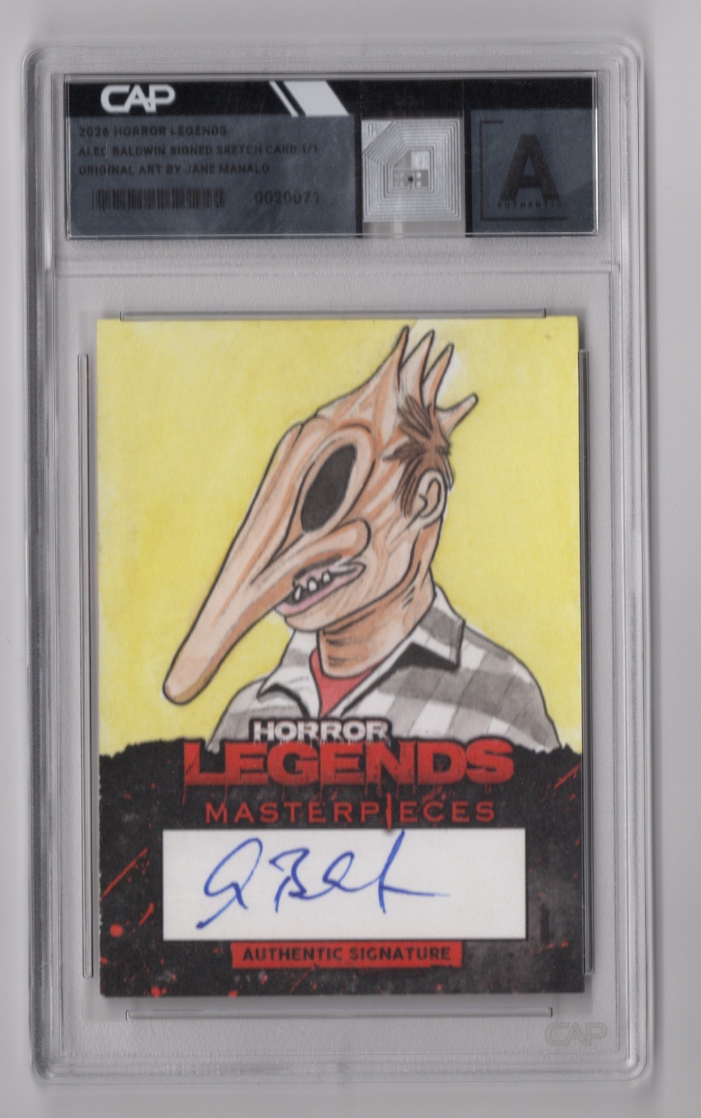Alec Baldwin Beetlejuice Horror Legends Masterpieces Autograph Sketch Manalo 1/1